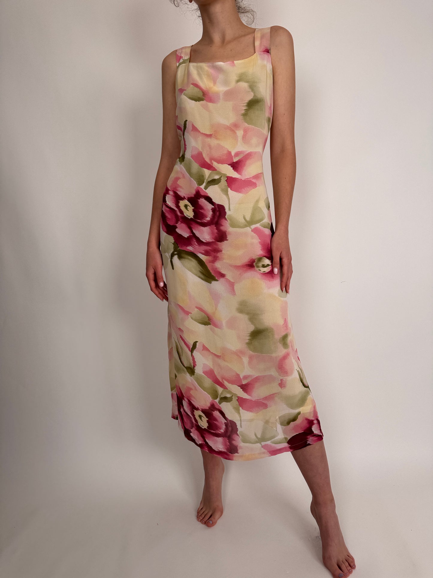 Rochie Madeleine din 2 rânduri de Georgette de mătase naturală