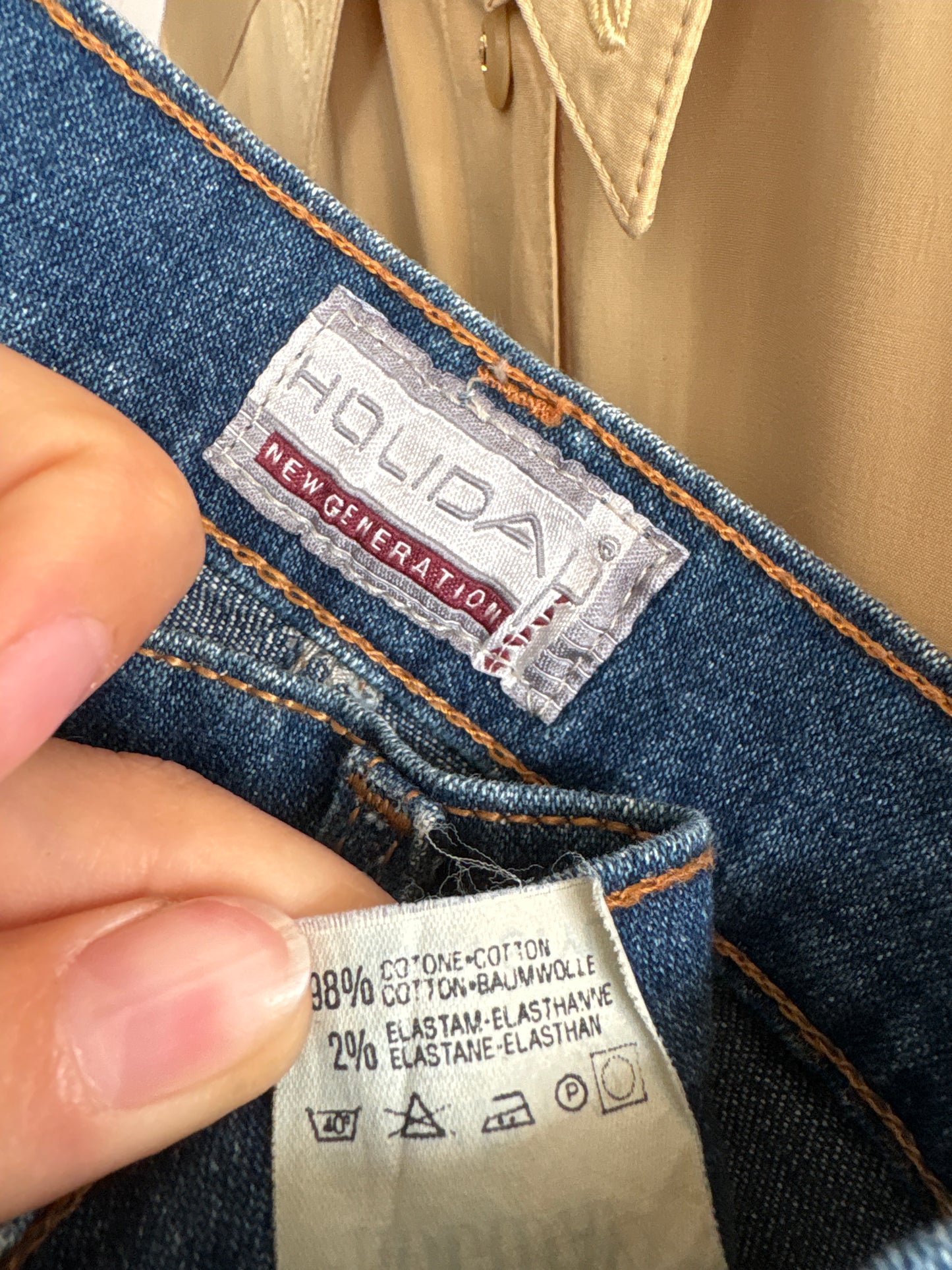 Jeans vintage dark wash ultra confort modelatori cu talie înaltă
