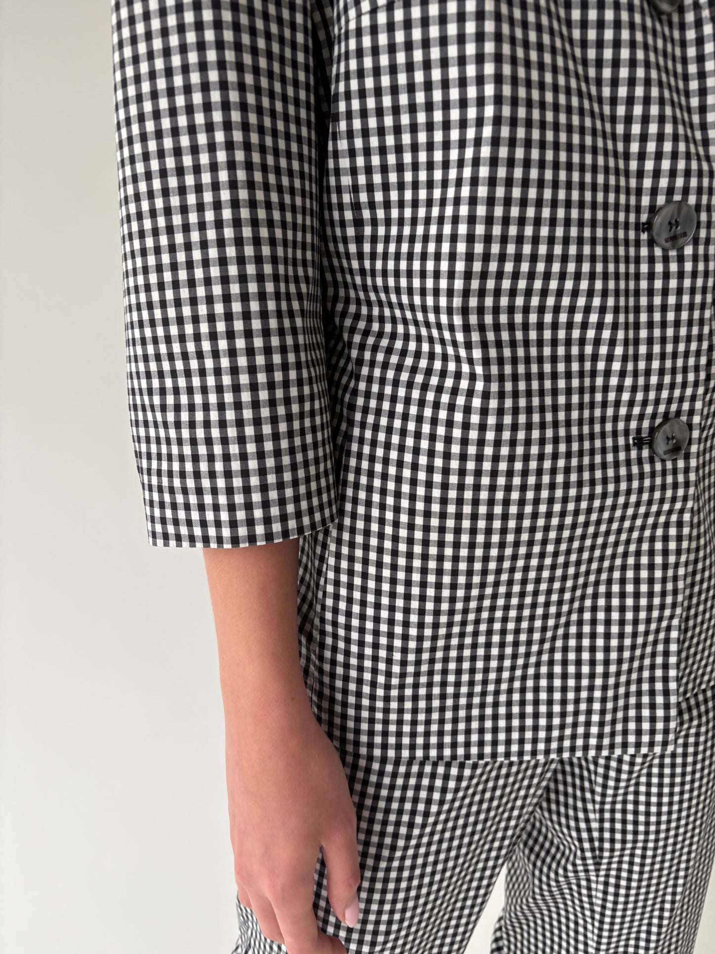 Deux piece din bumbac gingham modelator în croi clasic