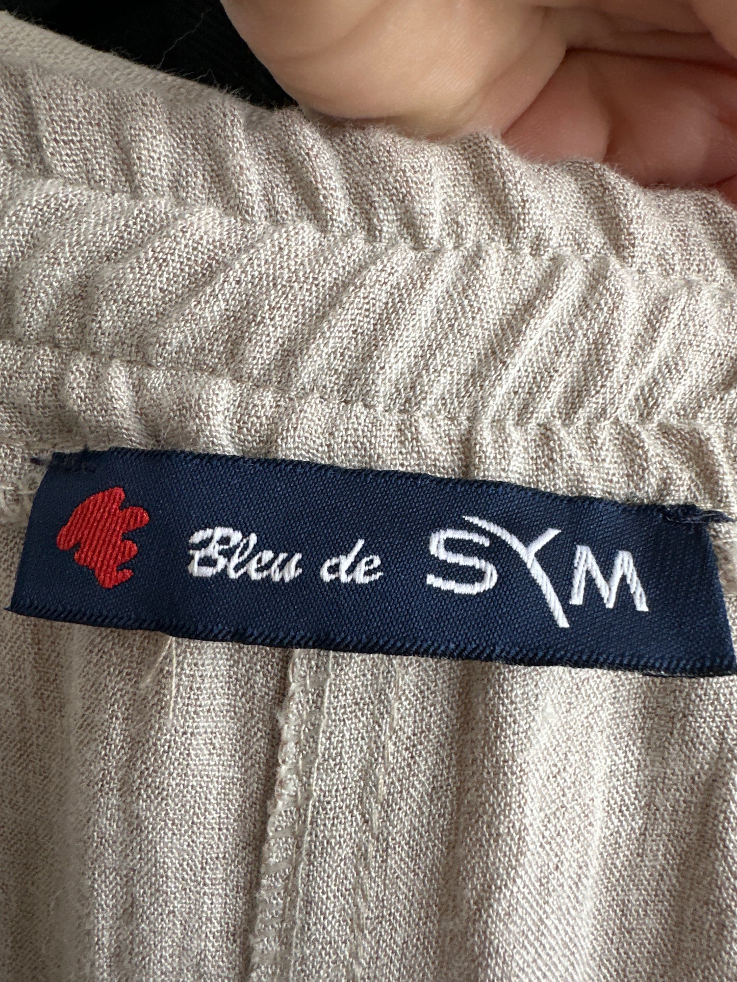 Pantaloni nude no iron din in italian cu talie elastică
