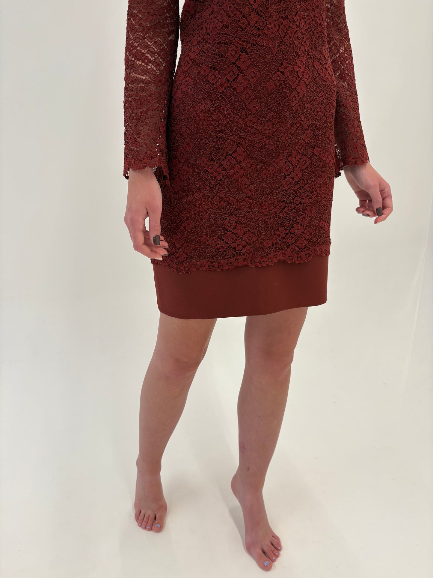 Rochie Old vintage anii 60 de colecție din dantelă plină guipure în culoare superbă
