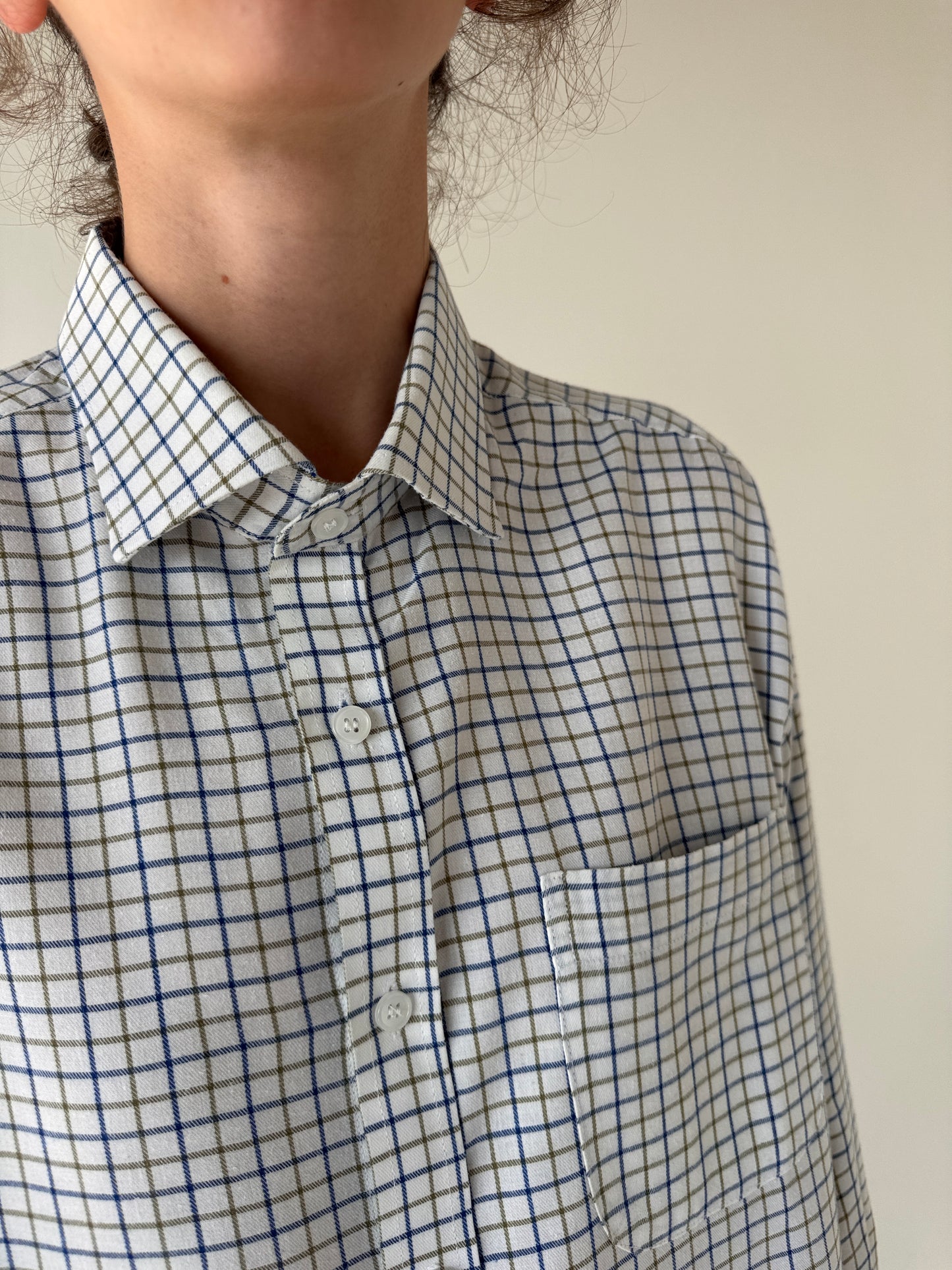 Cămașa premium din poplin gros de bumbac în carouri