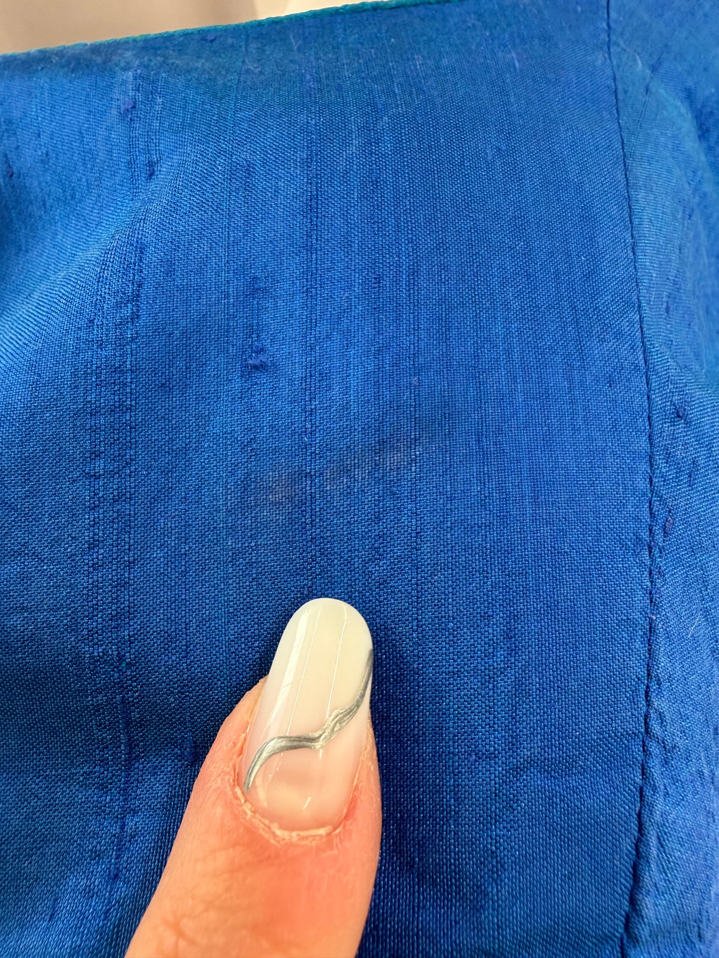 Deux piece din mătase naturală dupioni albastru regal de la zi la seară