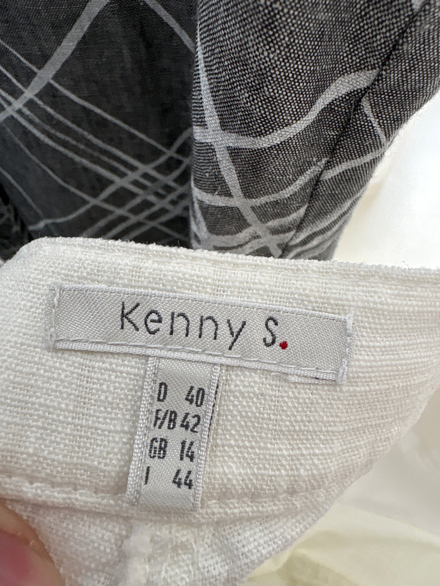 Pantaloni off white din pânză de in și bumbac