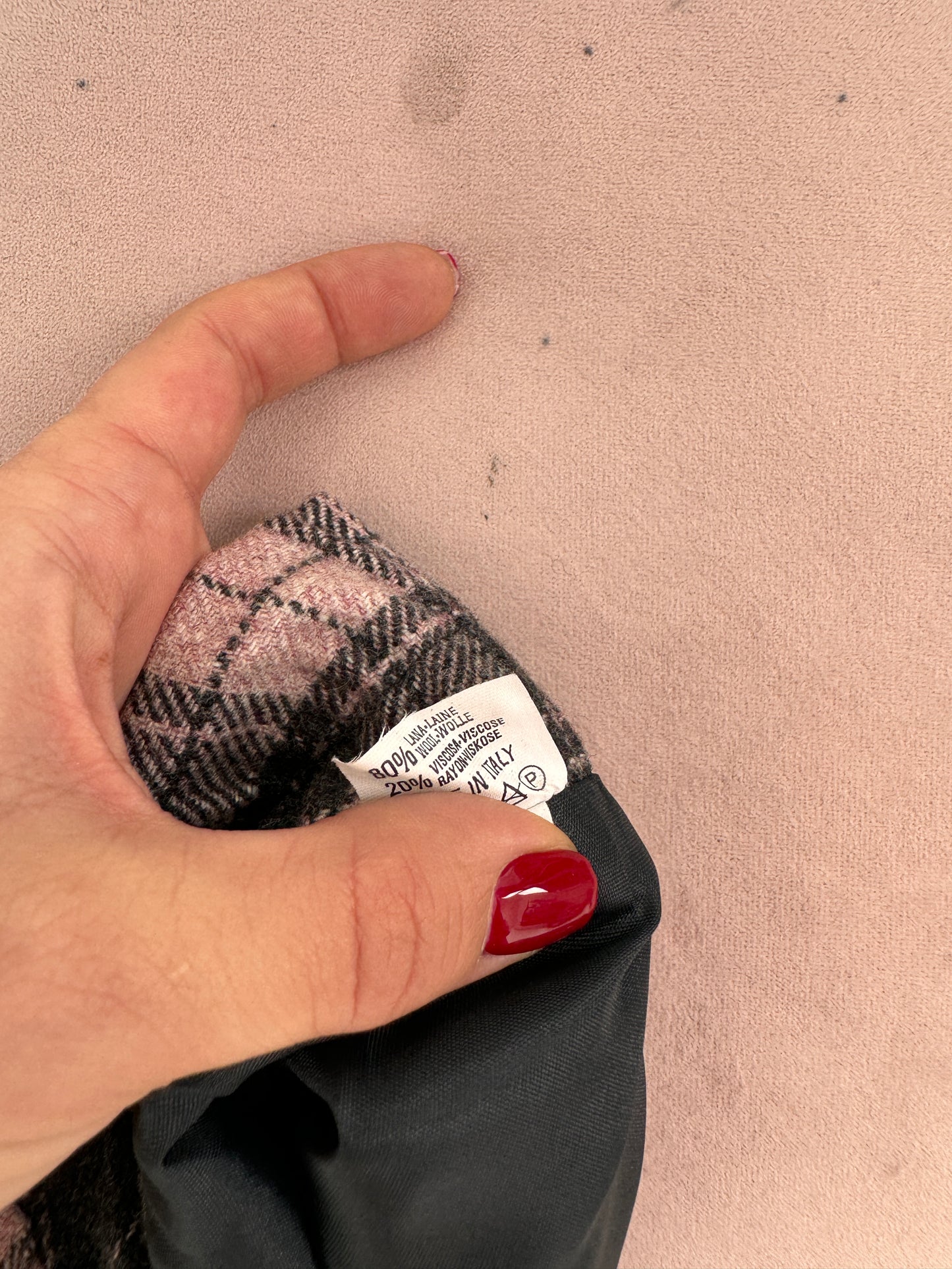 Fustă mini cu talie elastică din stofă plină de lana extrafina și vascoza