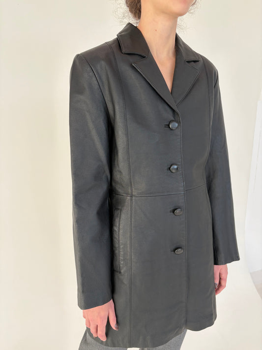 Trench din piele naturală Nappa plină extrem de fină ușor cambrat