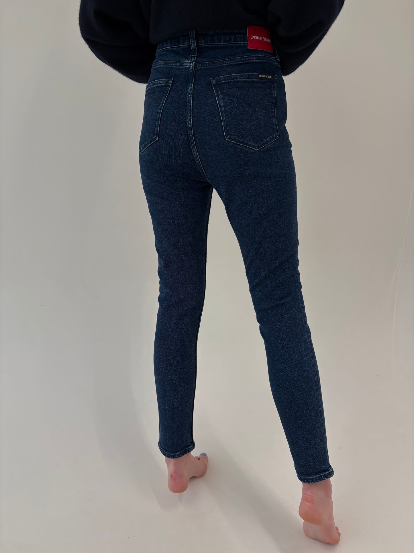 Jeans tall Calvin Klein modelator clasic wash cu talie ultra înaltă