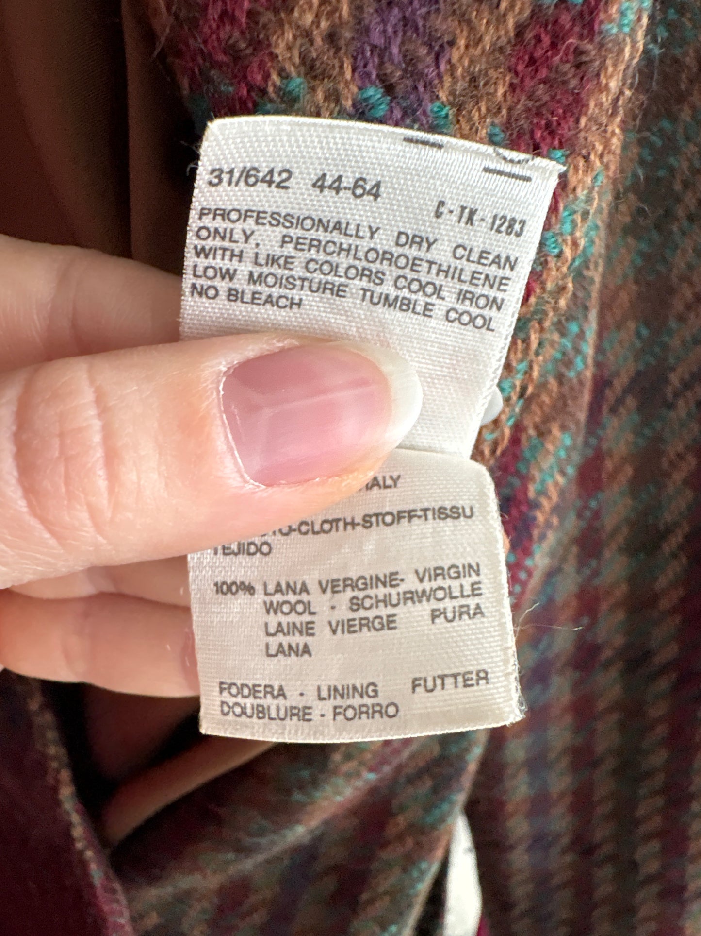 Sacou Max Mara din tweed excepțional de lana în carouri