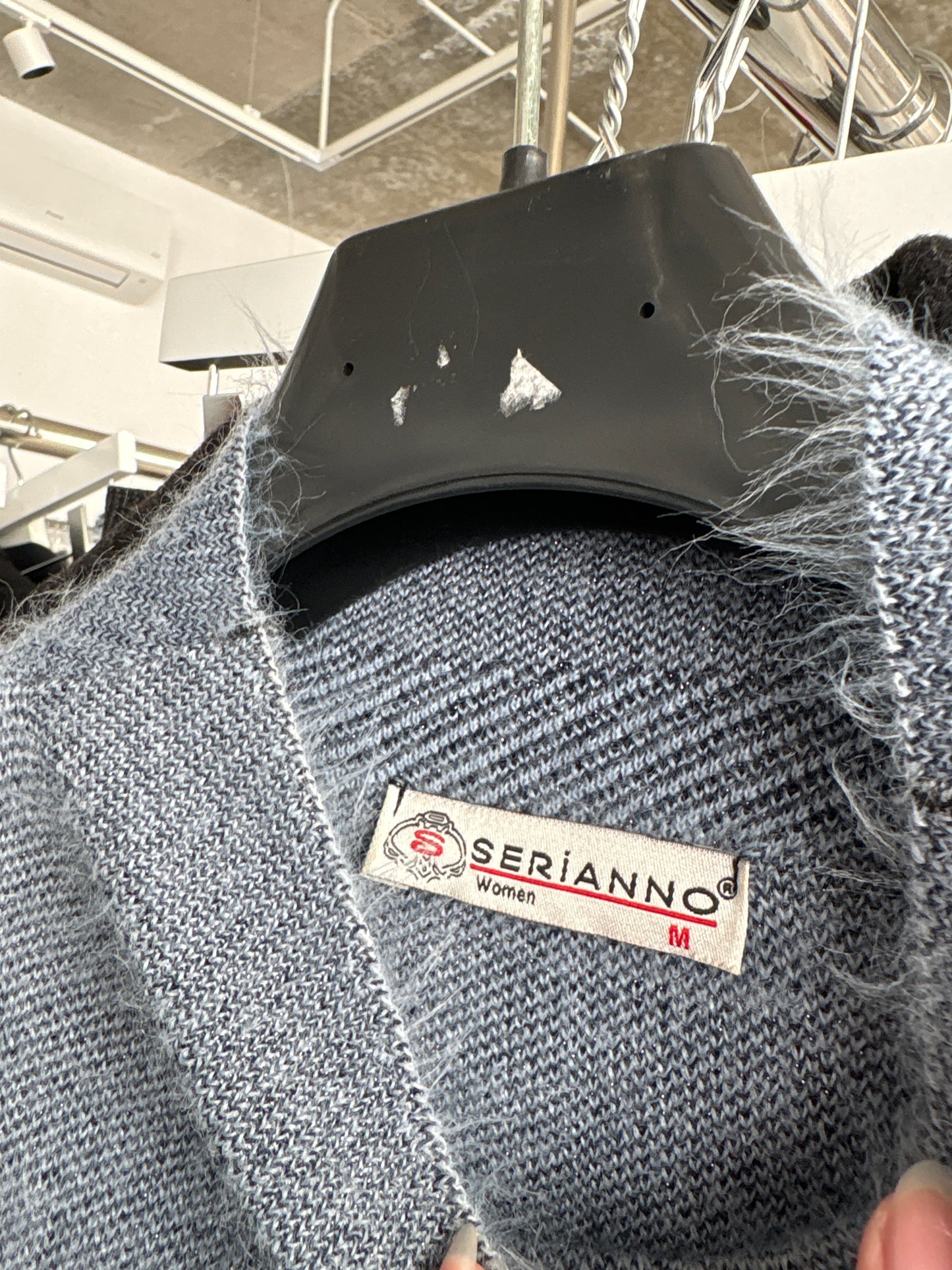 Rochie baby blue italiană din tricot texturat melanj în croi minimalist