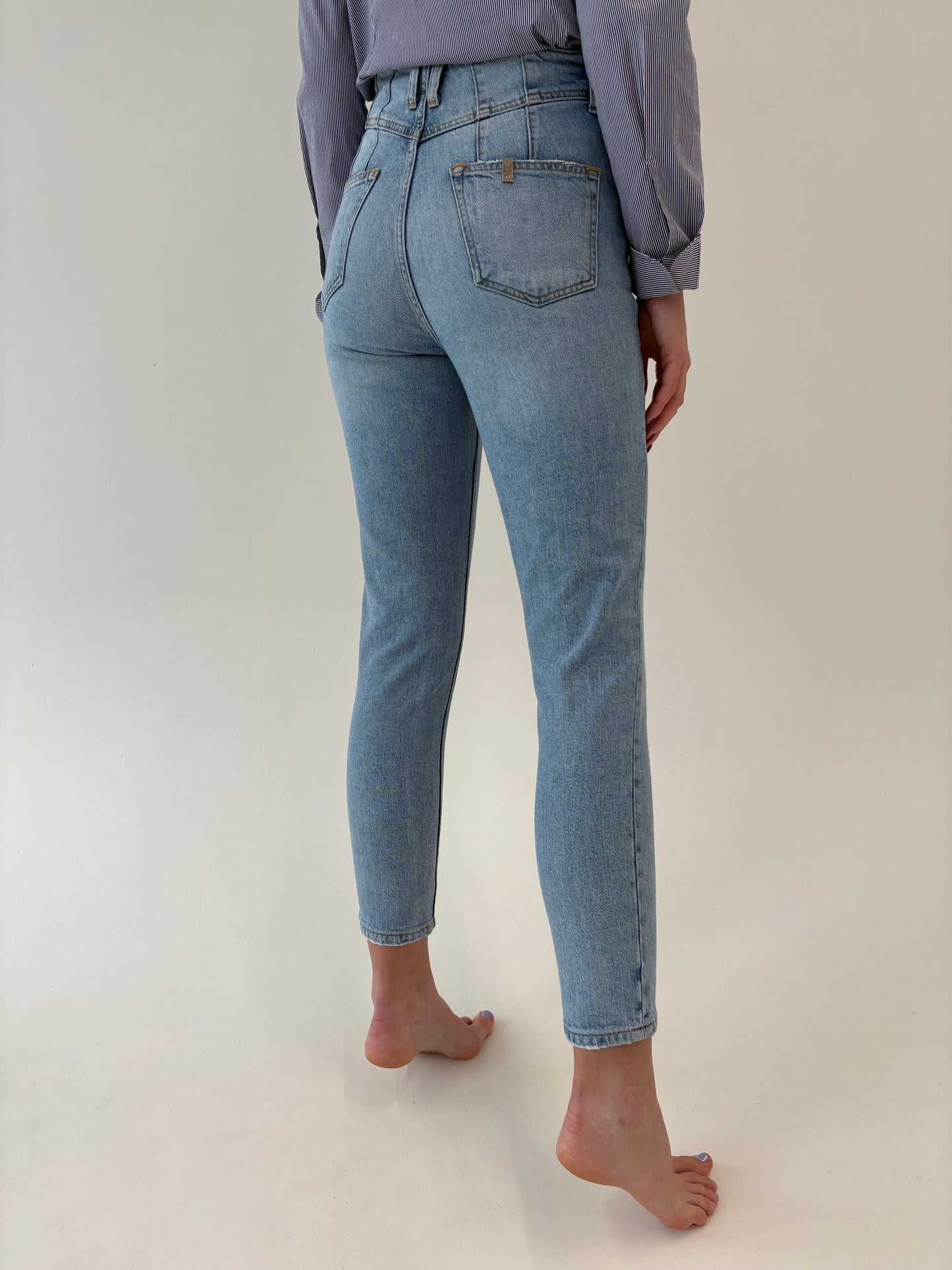 Jeans vintage petite uitra modelator cu talie înaltă de brand premium Liu&Jo