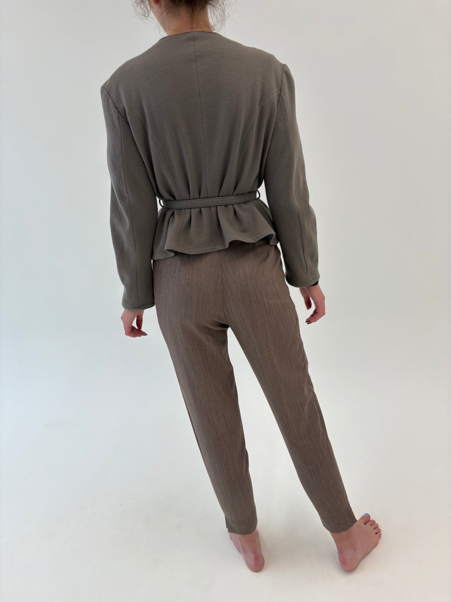 Sacou warm gray luxury Marc Cain din lana extrafina și cașmir