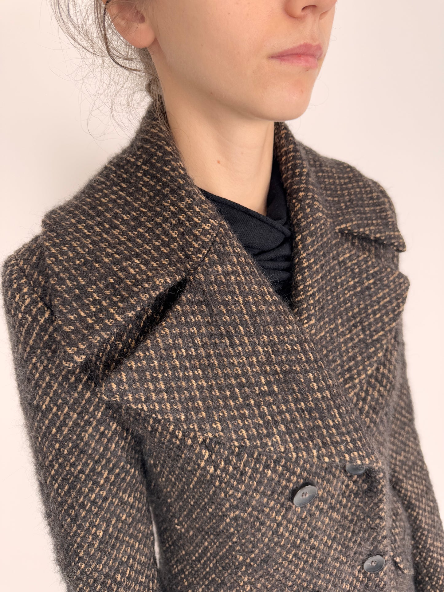 Jacheta de brand super premium italian din tweed gros de lana