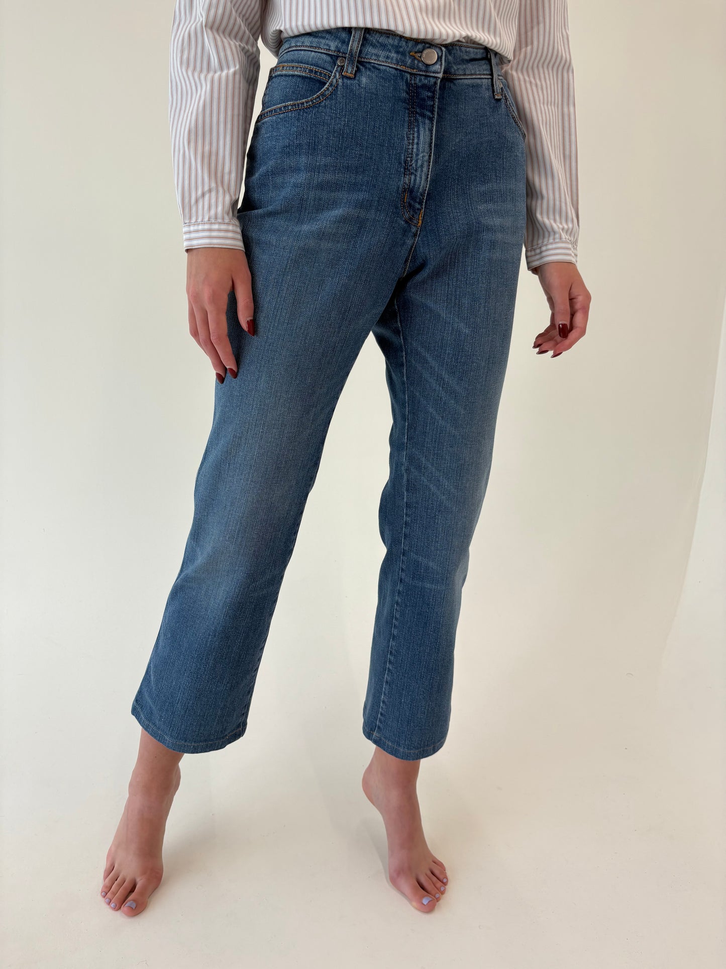 Jeans bootcut Armani Collezioni gamă ultra luxury modelatori classic wash