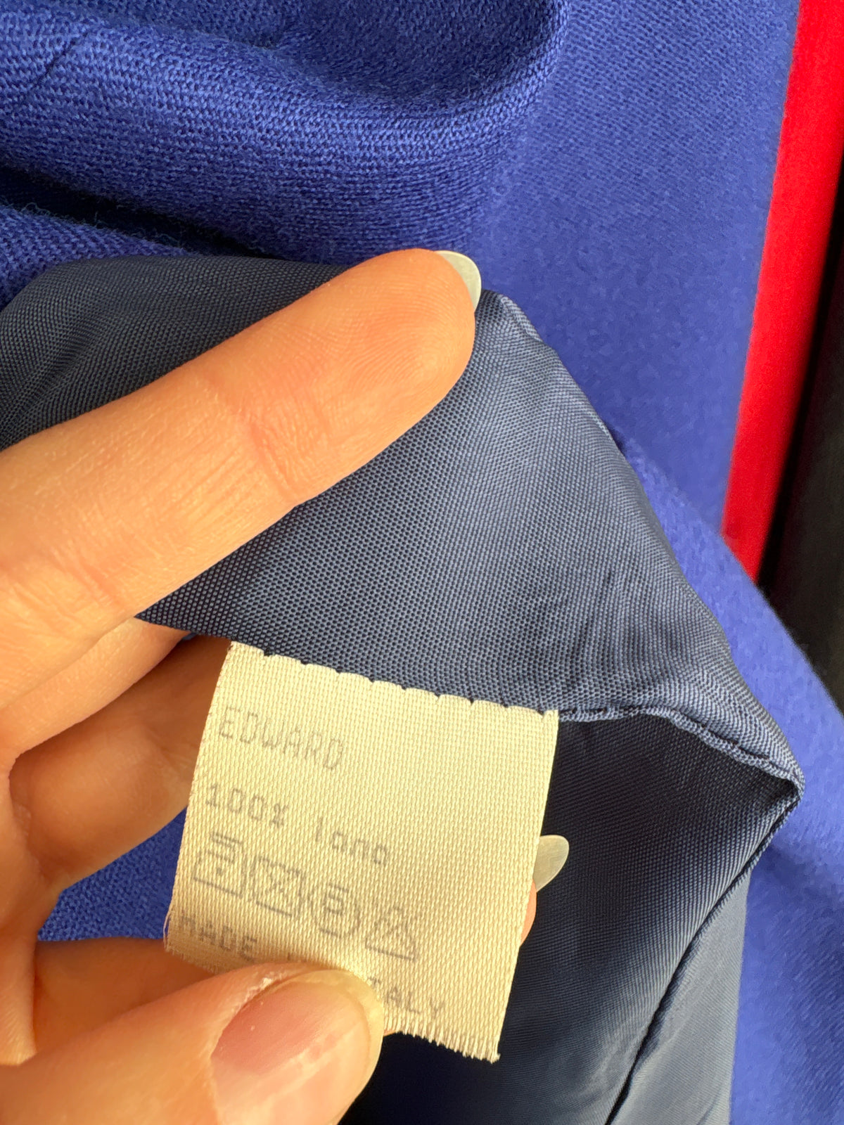 Costum vintage italian excepțional albastru regal din lana extrafina