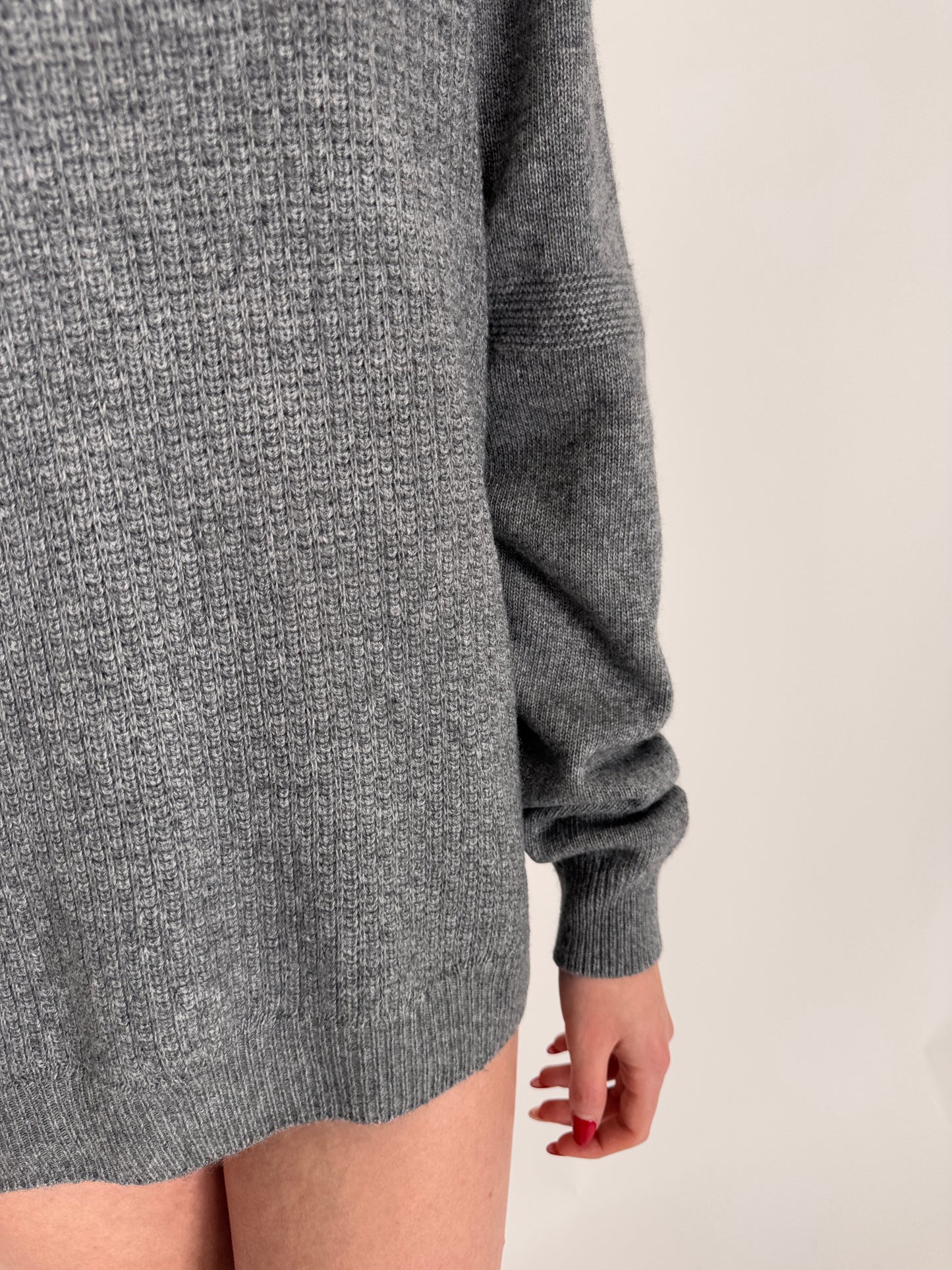 Maleta din lana merino extrafina multiply texturata pebble gray