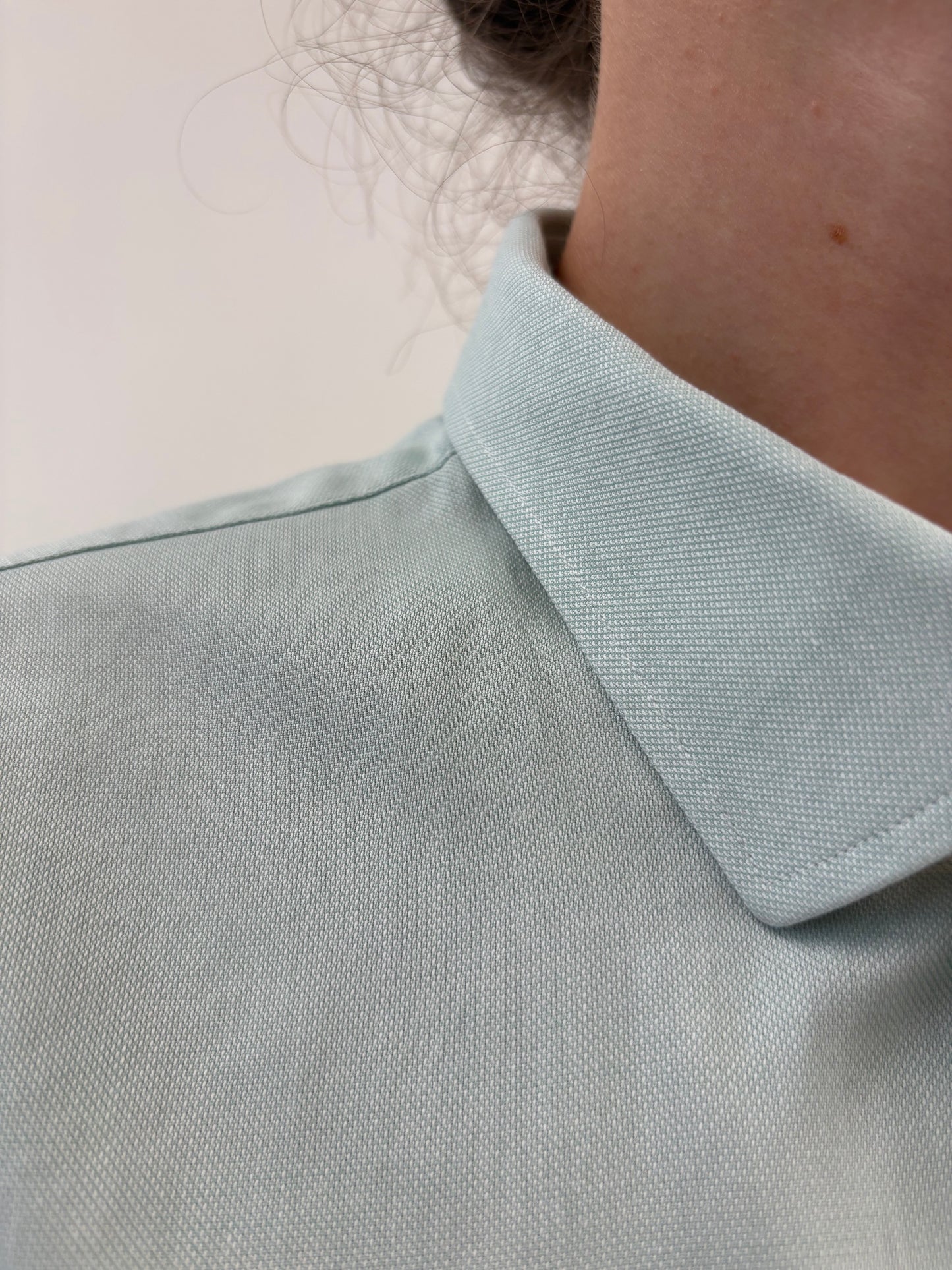 Cămașa italiană tall din poplin gros texturat de bumbac mint green