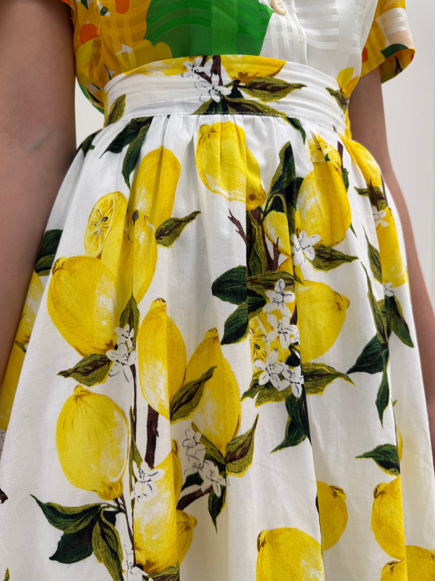 Fustă din poplin de bumbac cu print în stil Dolce&Gabbana în croi ultra amplu