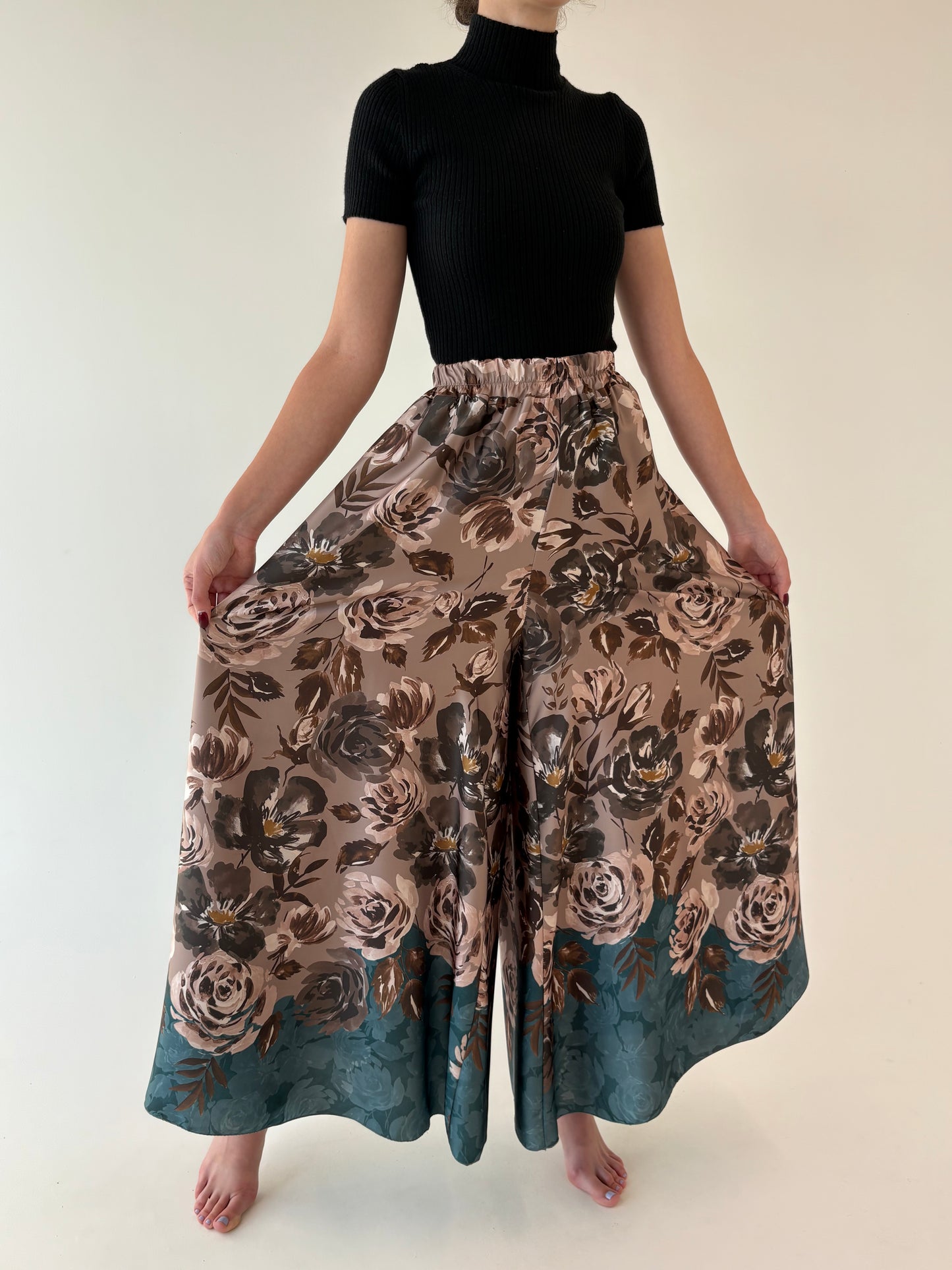 Pantaloni palazzo în nunatw superbe de toamnă de la zi la seară