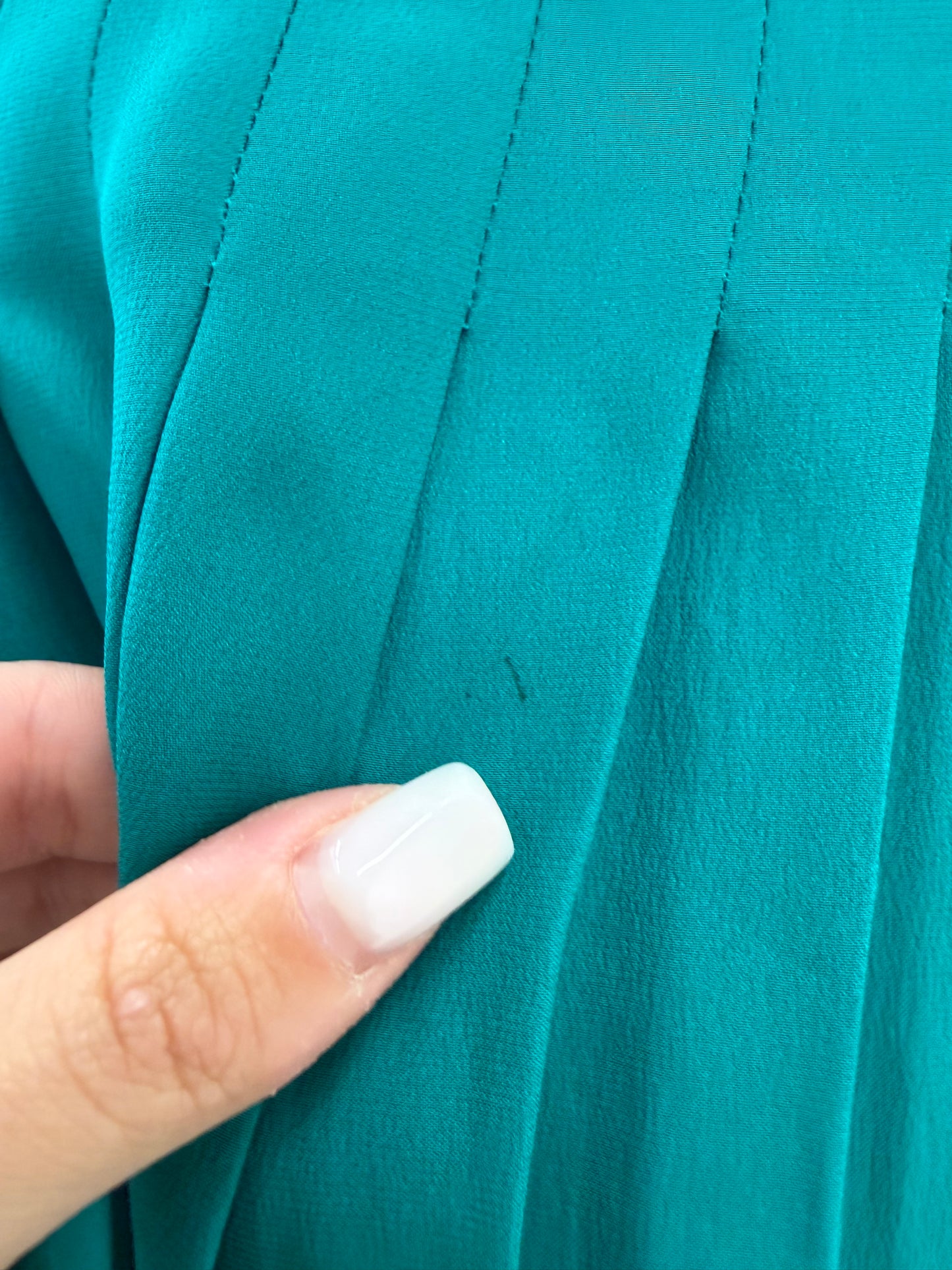 Fustă plisată din mătase naturală aqua green