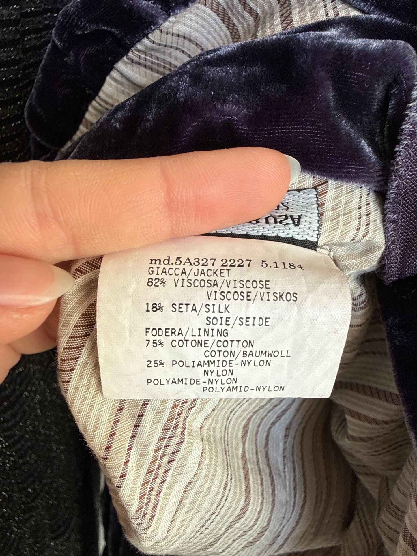 Sacou ultra chic cambrat din catifea cu mătase naturală