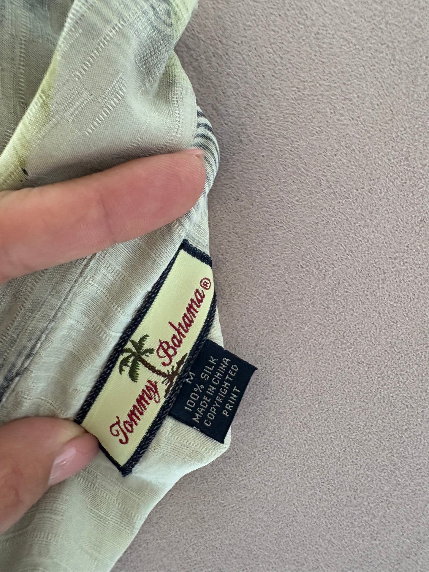 Cămașa vintage cu print organic din pânză de mătase naturală