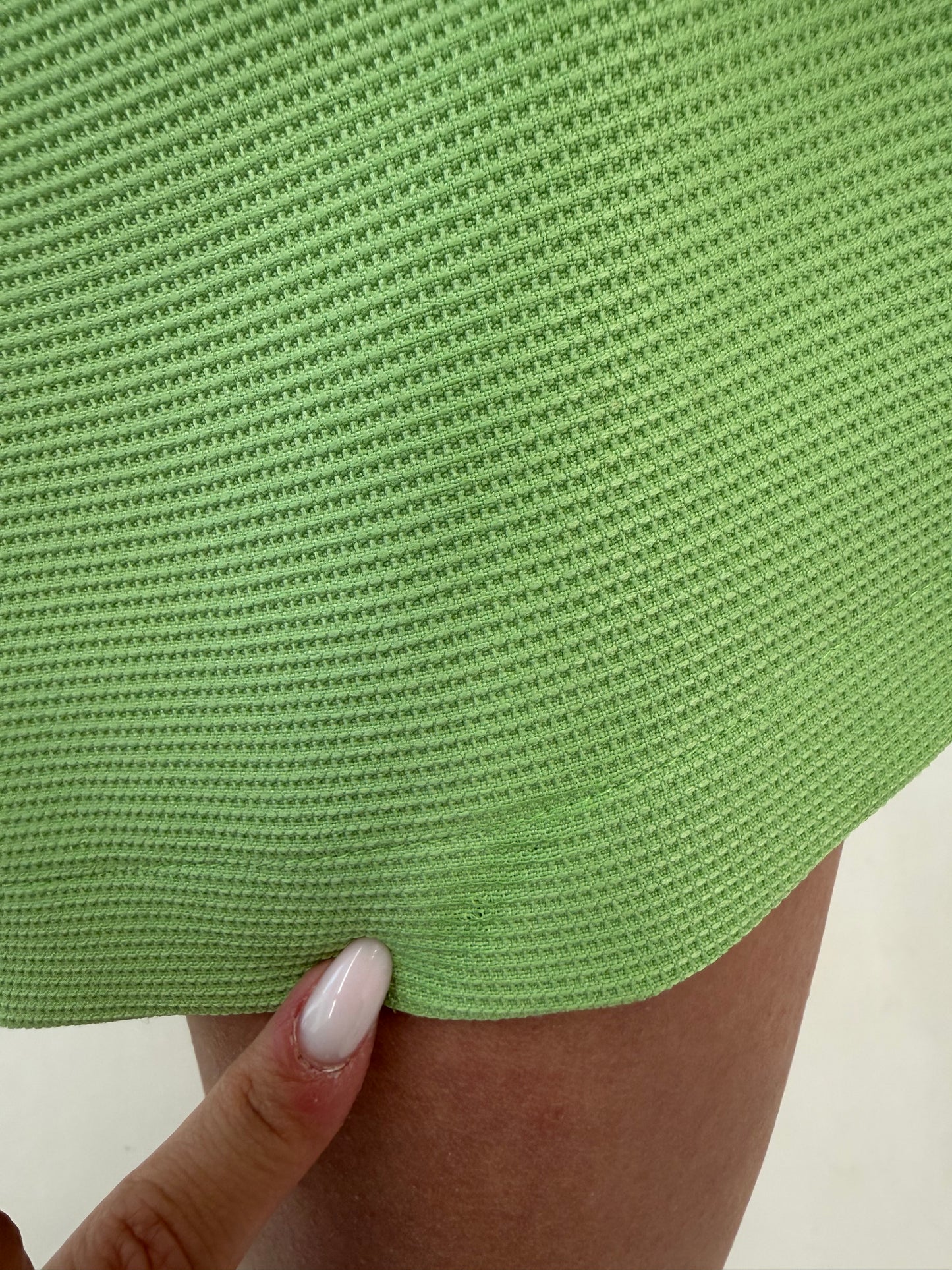 Set vintage din twill verde crud cu top cambrat și fustă pantaloni mini