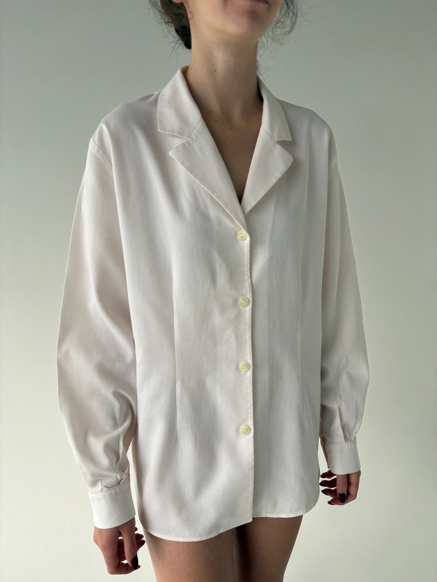 Cămașa italiană powder pink din poplin plin de bumbac texturat