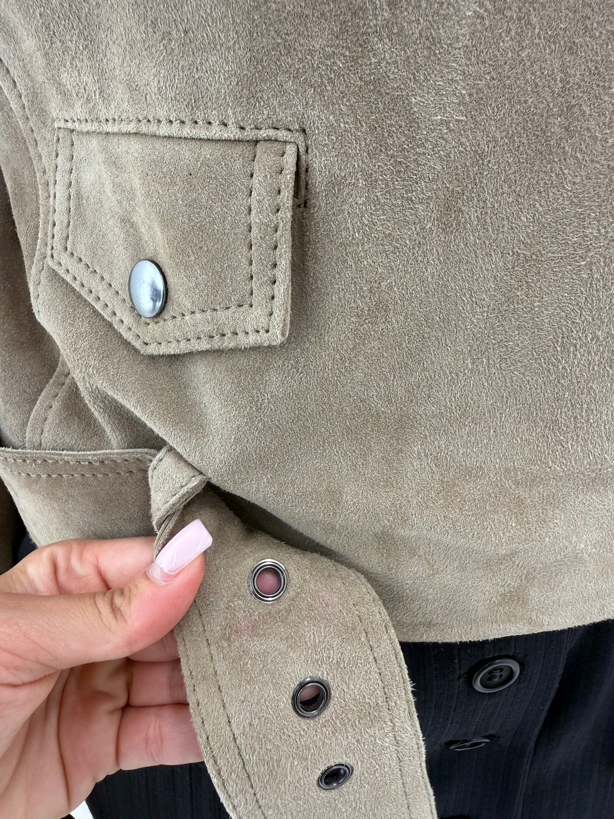 Geaca biker Max&Co by Max Mara din piele naturală întoarsă mănușă