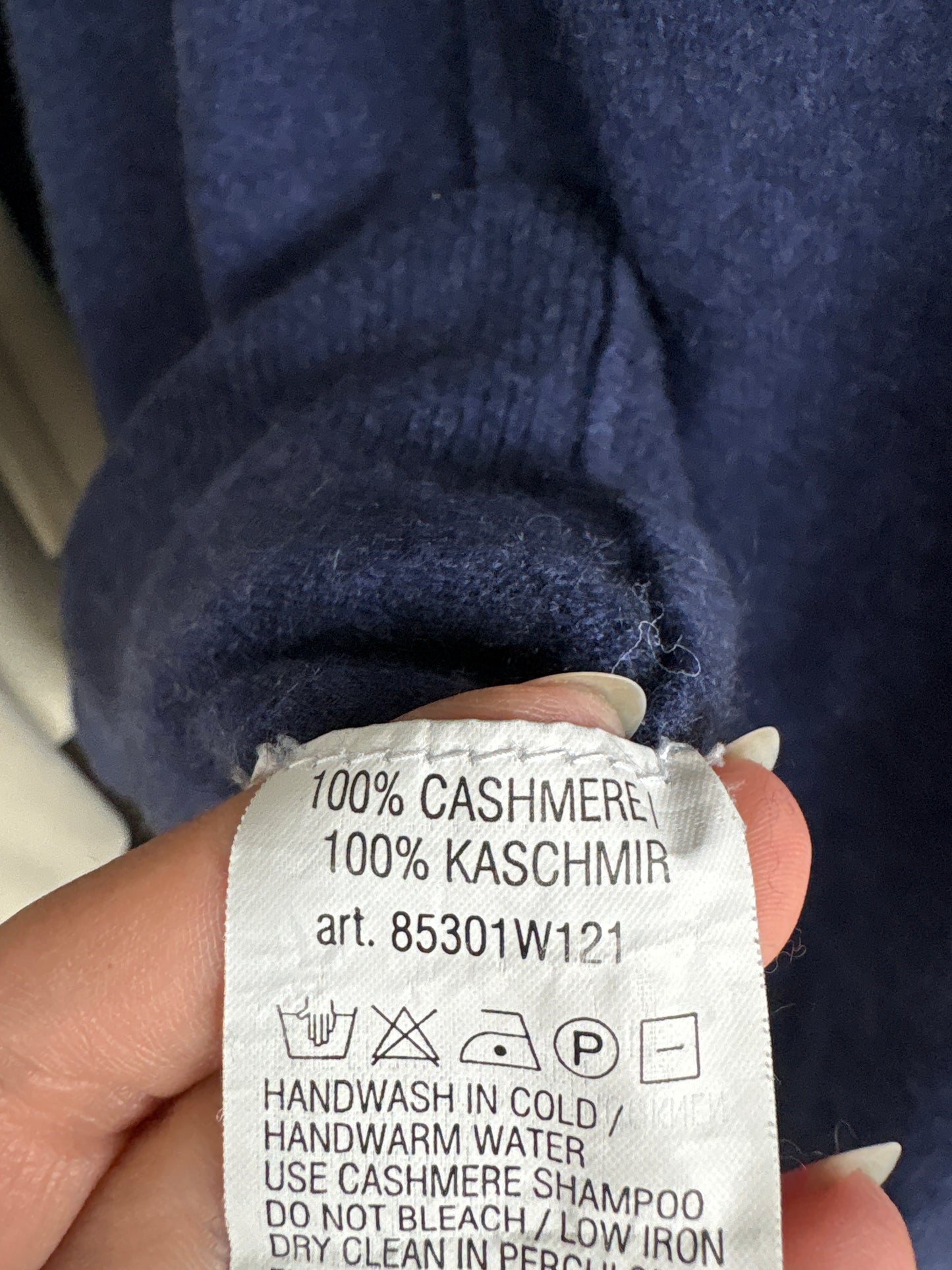 Pulover din cașmir multiply albastru cerneală