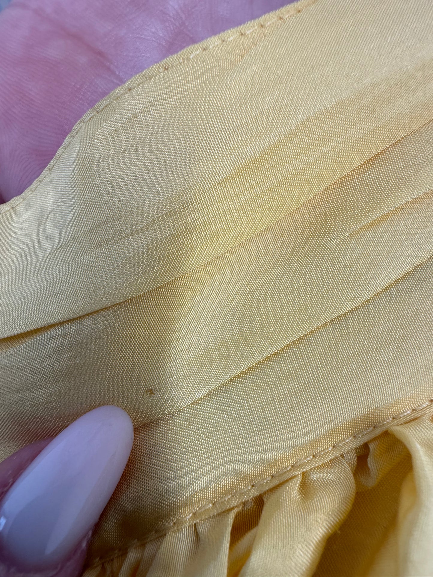 Fustă maxi din mătase naturală cu buzunare butter yellow