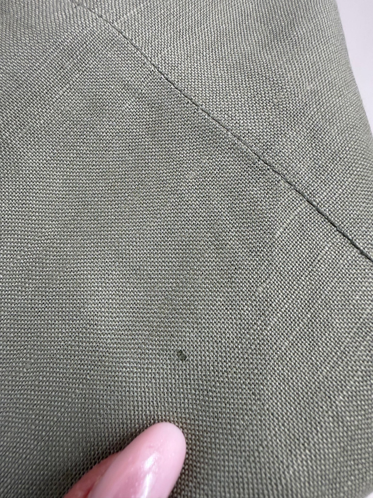 Rochie maxi in croi minimalist Sage green din pânză de in și vascoza