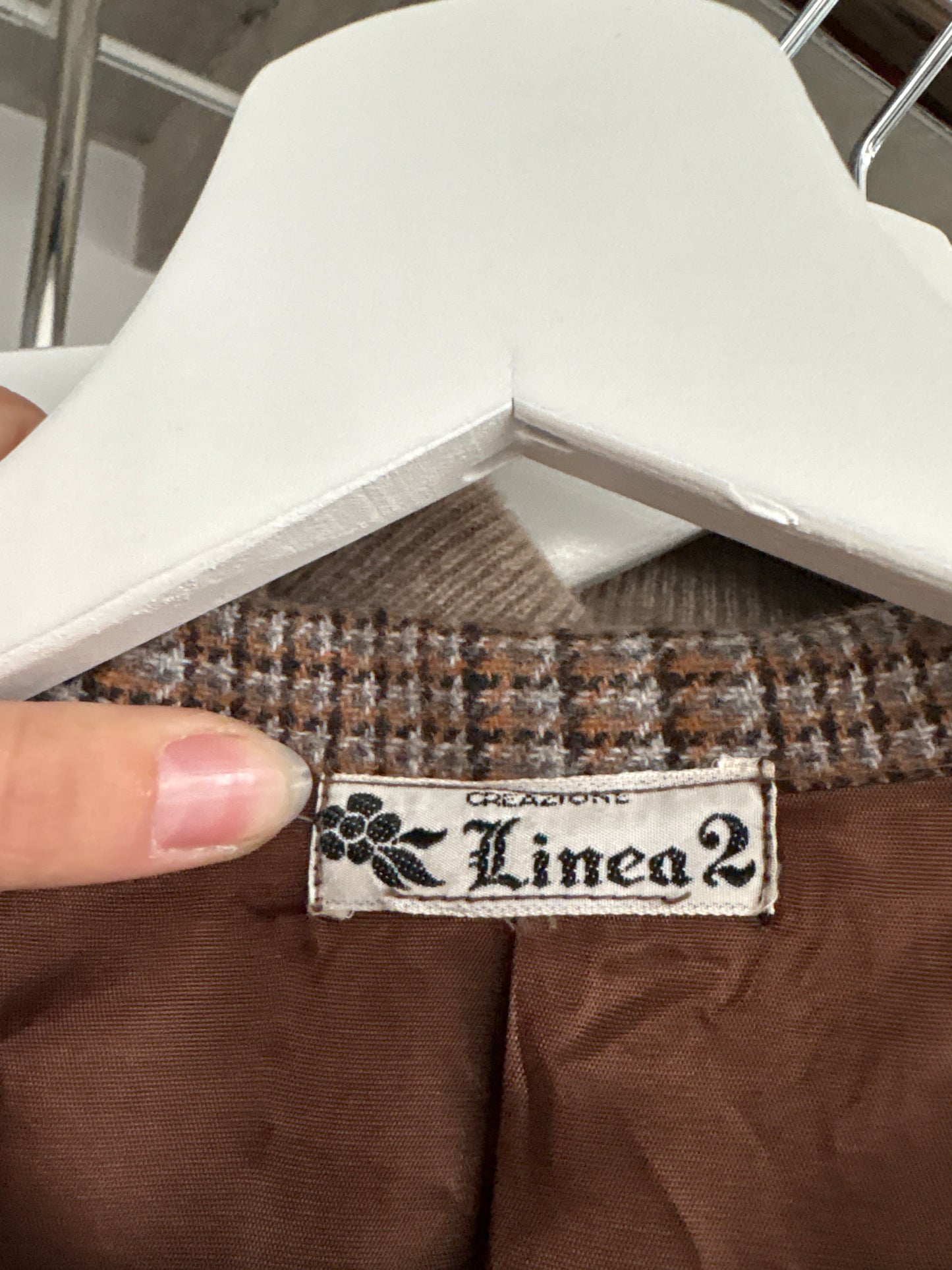 Sacou italian petigw din tweed de lana extrafina camel, negru și gri