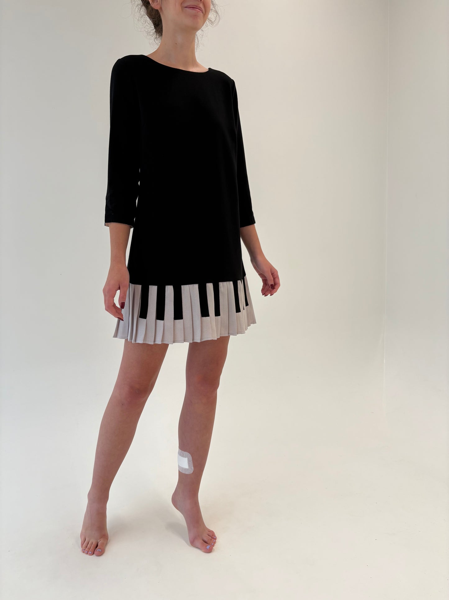 LBD mini italian în croi chis cu pliseuri