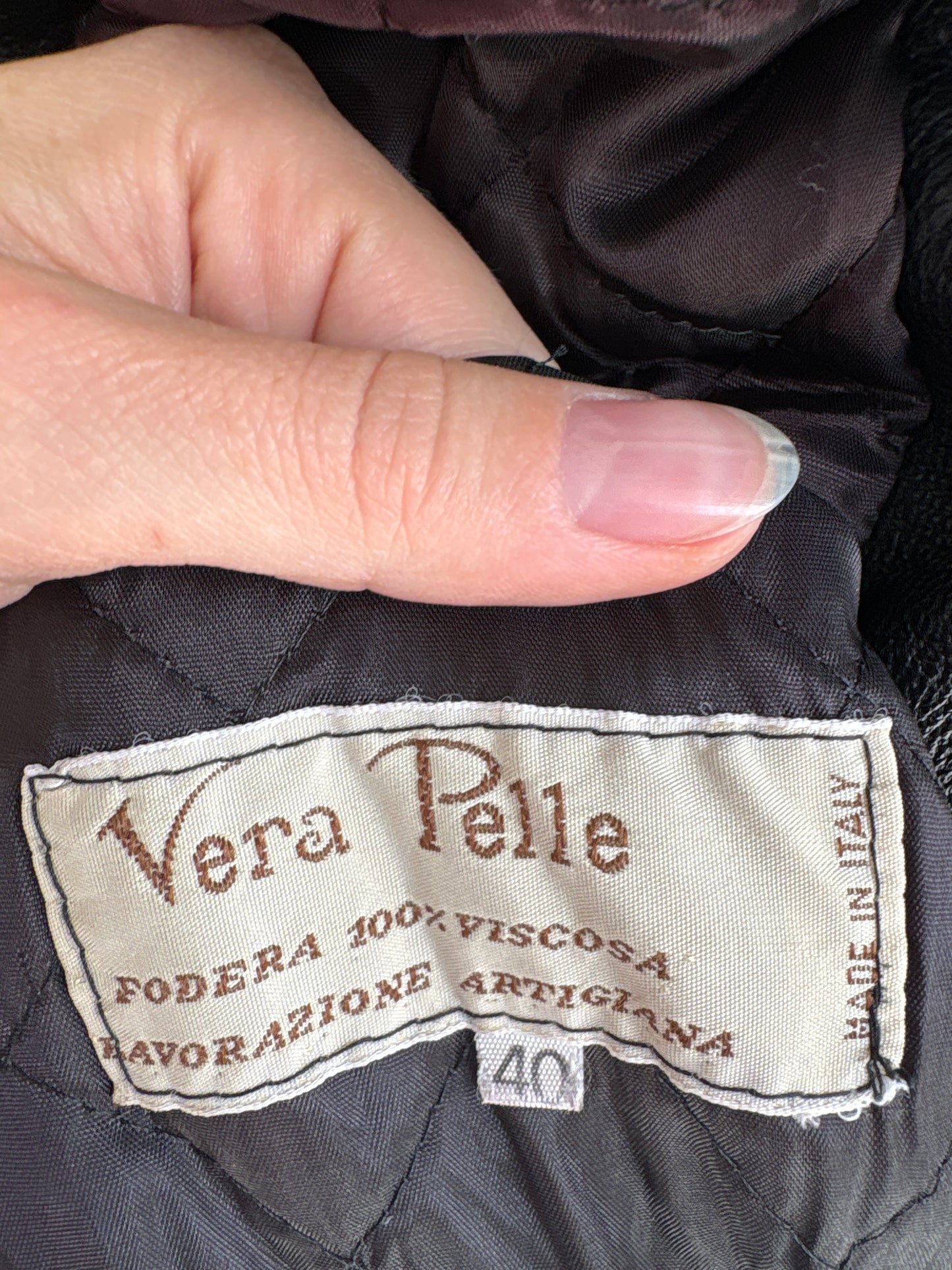 Sacou petite italian din piele naturală moale în tehnica patchwork