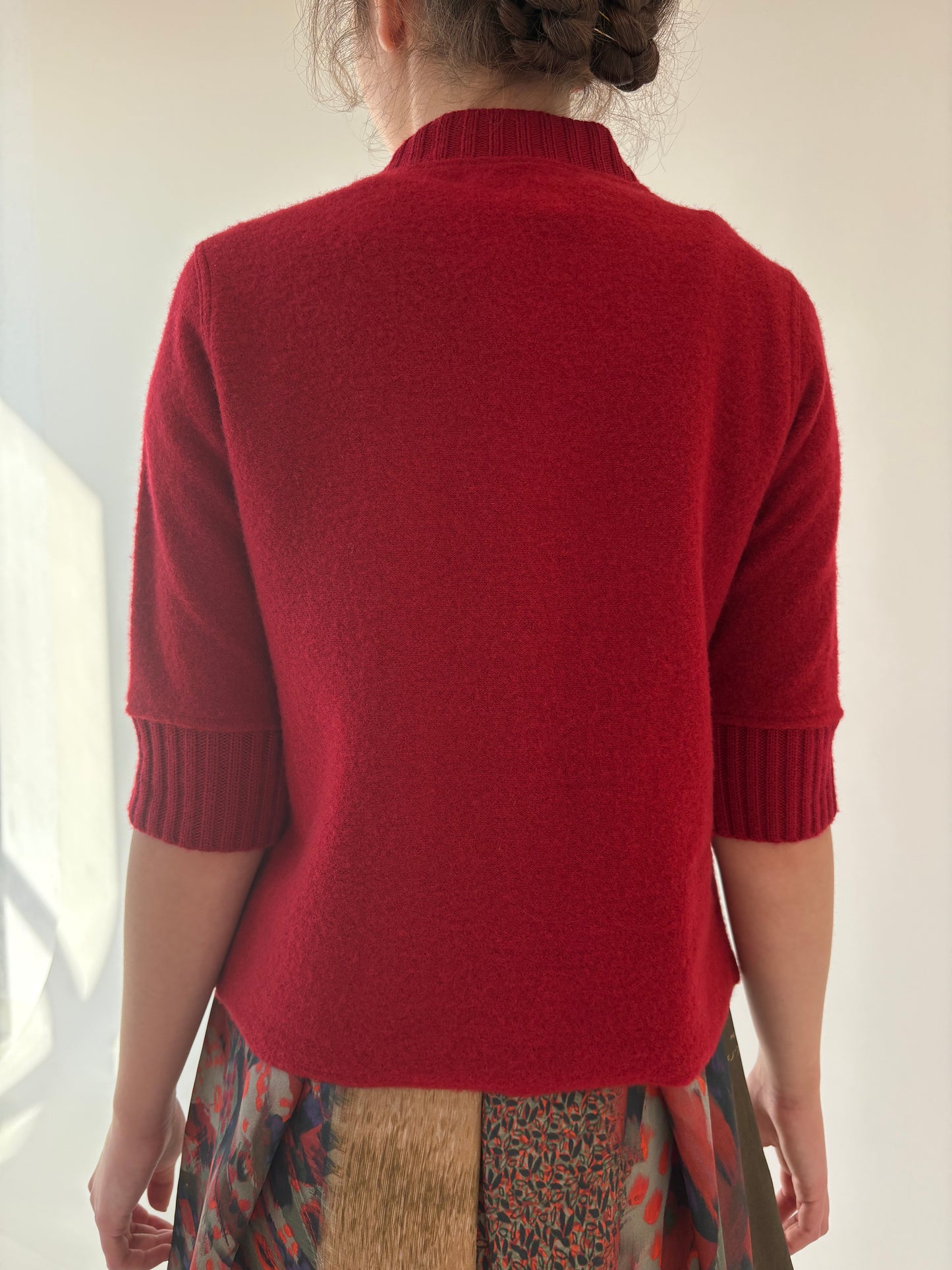 Jacheta dark cherry red din boiled wool de brand super premium italian