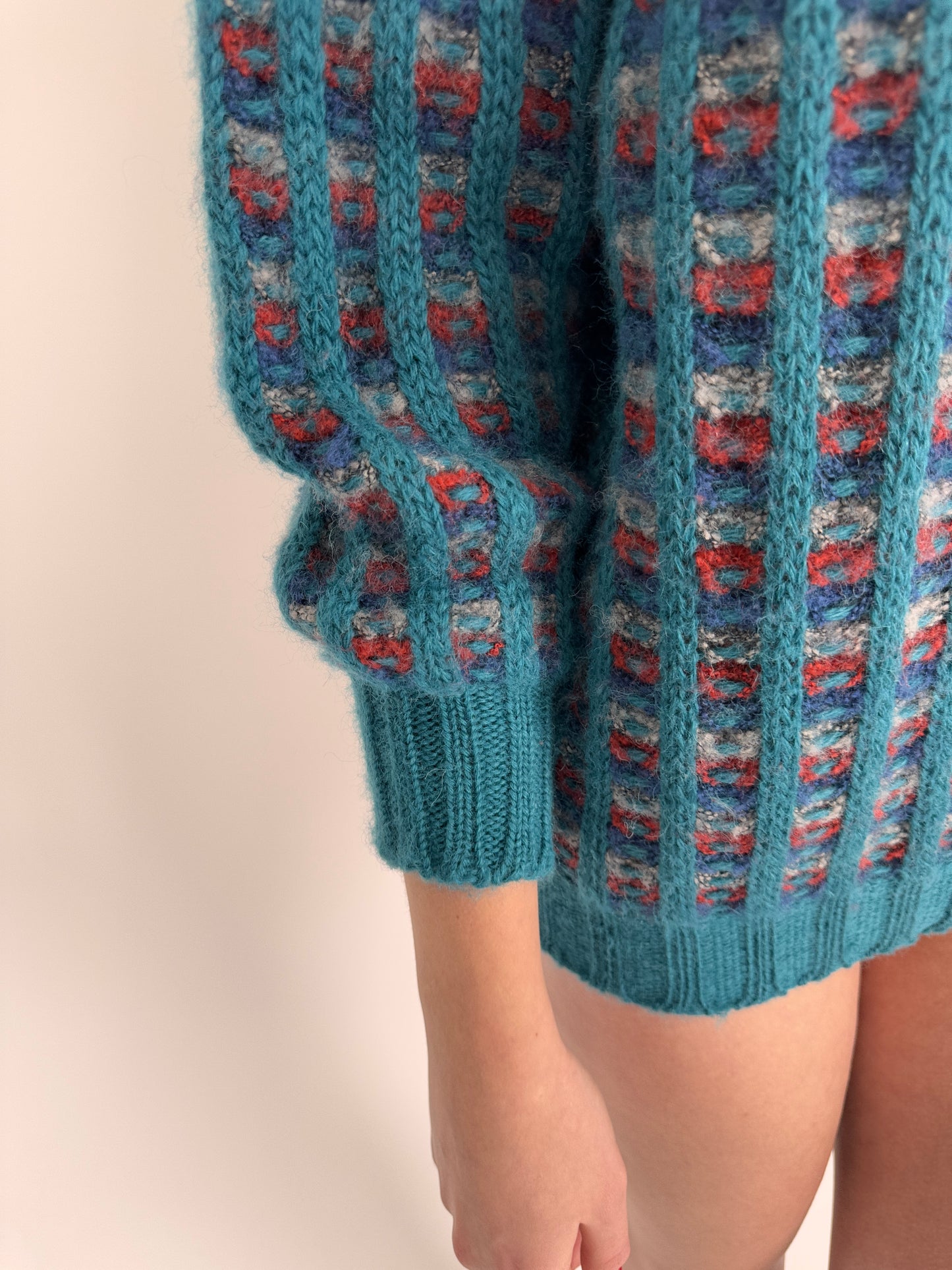Pulover vintage gros din lana texturată