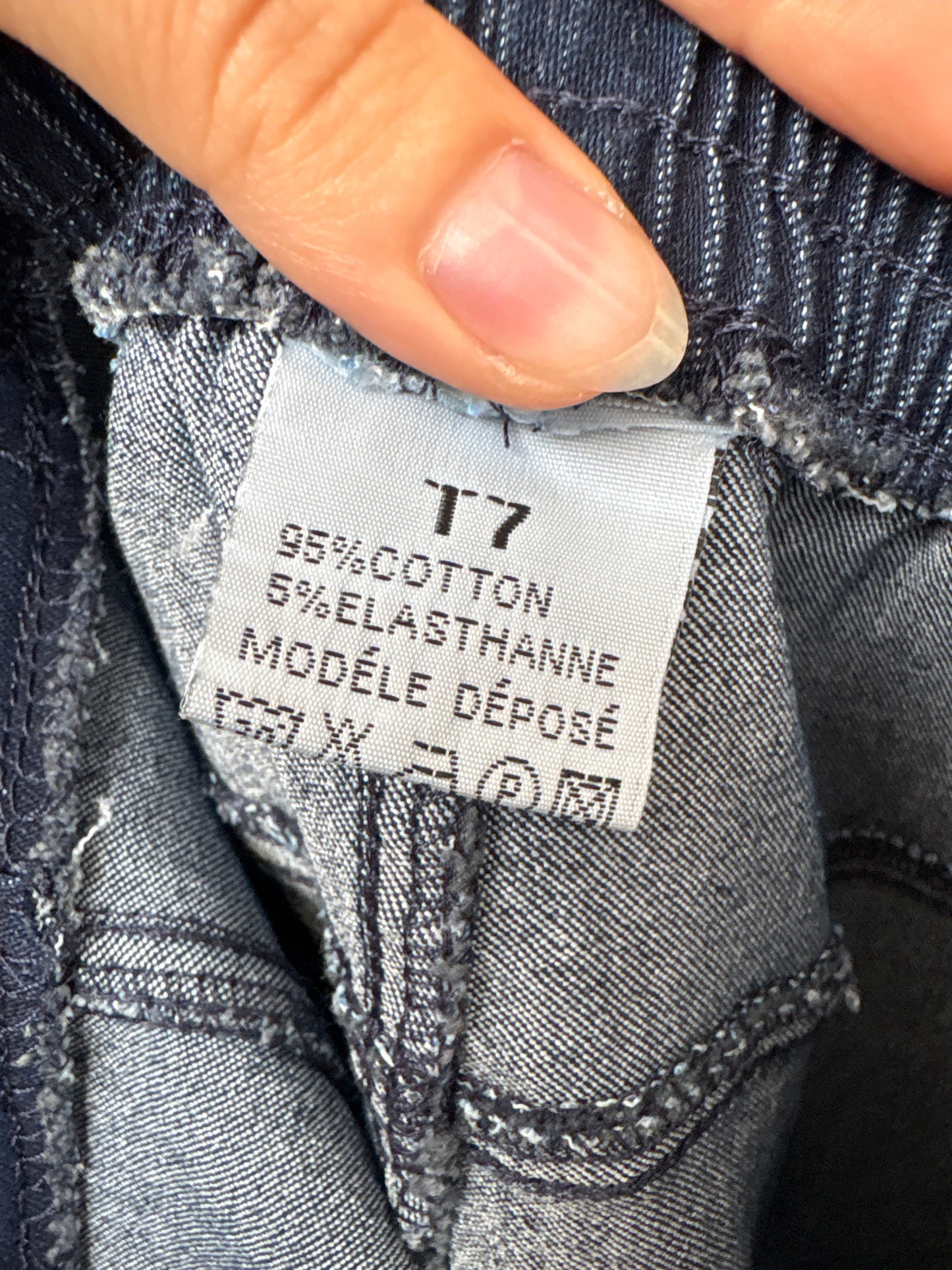 Jeans vintage ultra confort modelatori cu manșete gingham și talie elastică