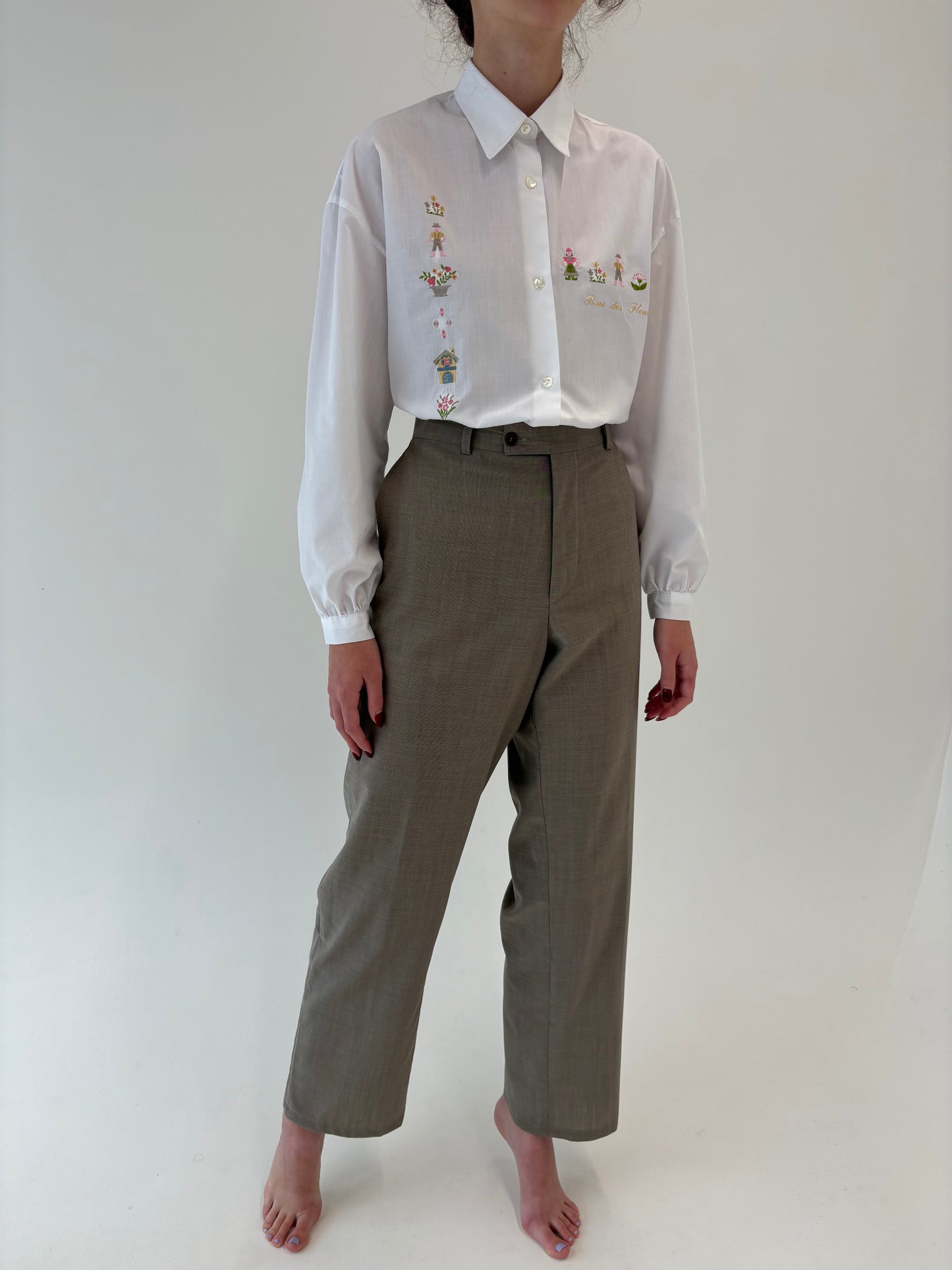 Costum luxury Feraud grej din lana extrafina tall