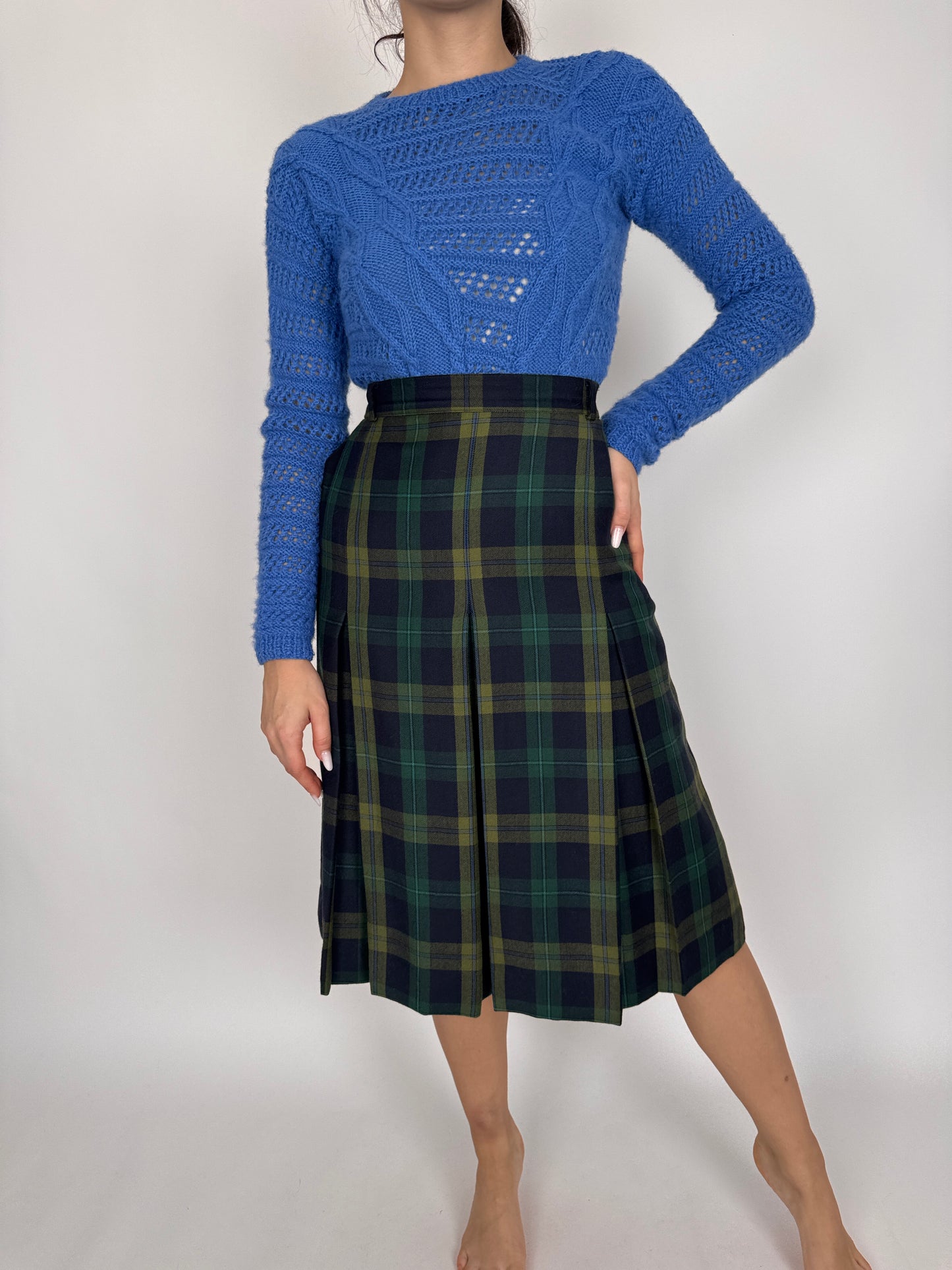 Fustă din Tartan extrafin din mix de lana în nuanțe superbe