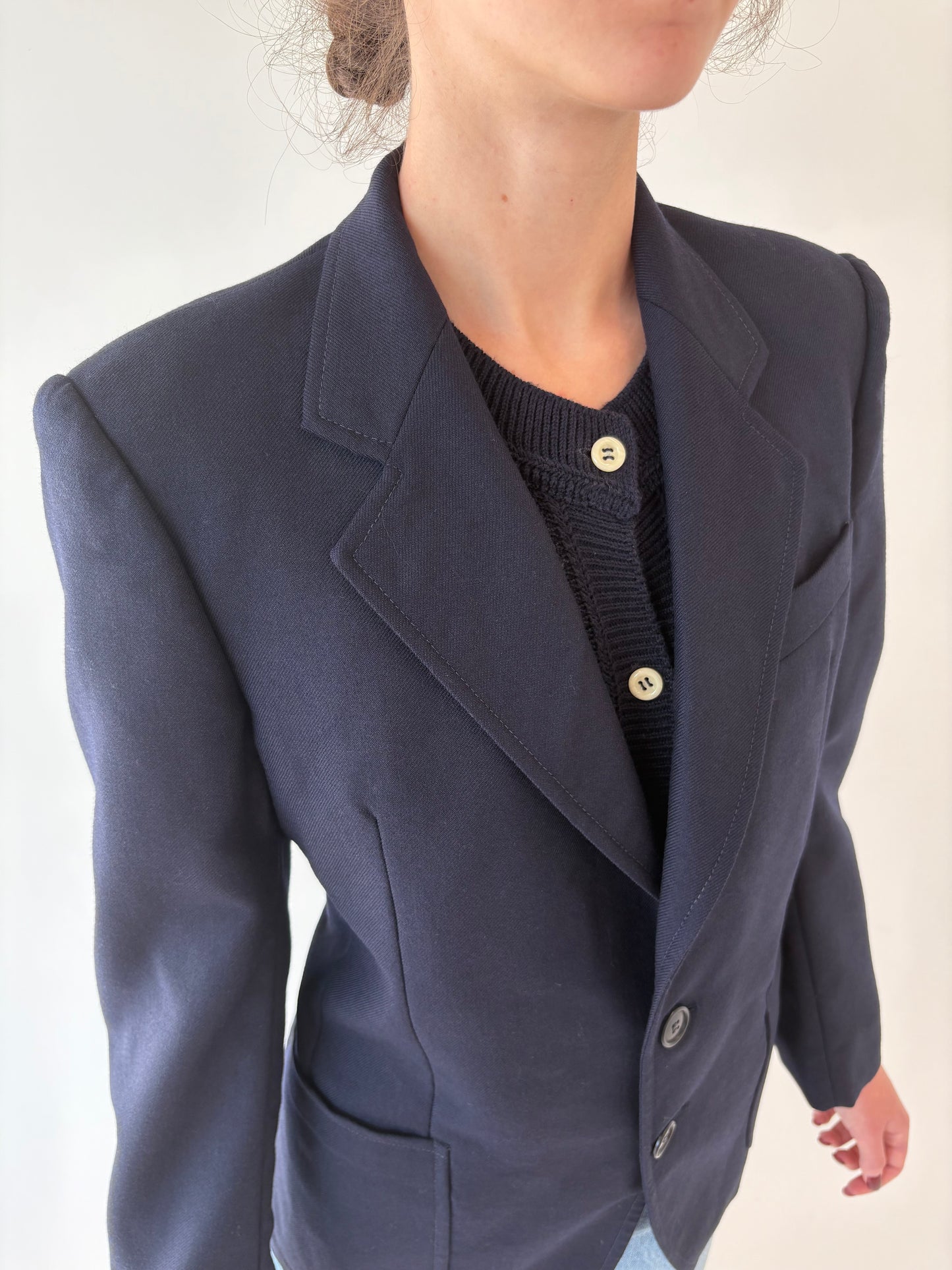 Sacou vintage în stil Prada din lana structurată