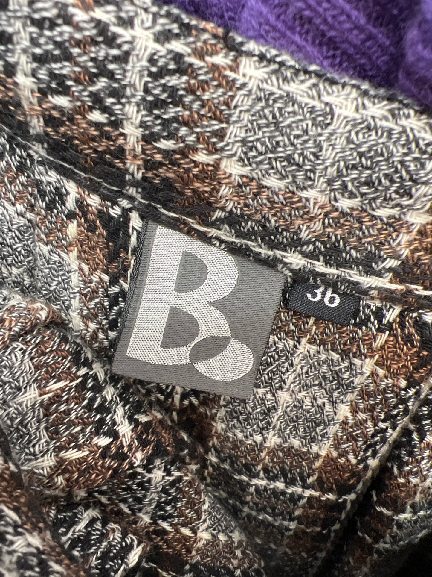 Fustă super amplă cu talie înaltă marcată din tweed de bumbac