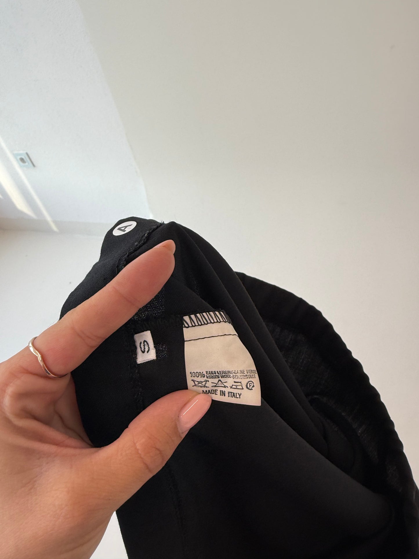 Pantaloni negri italienești din lana excepțională extrafina confort