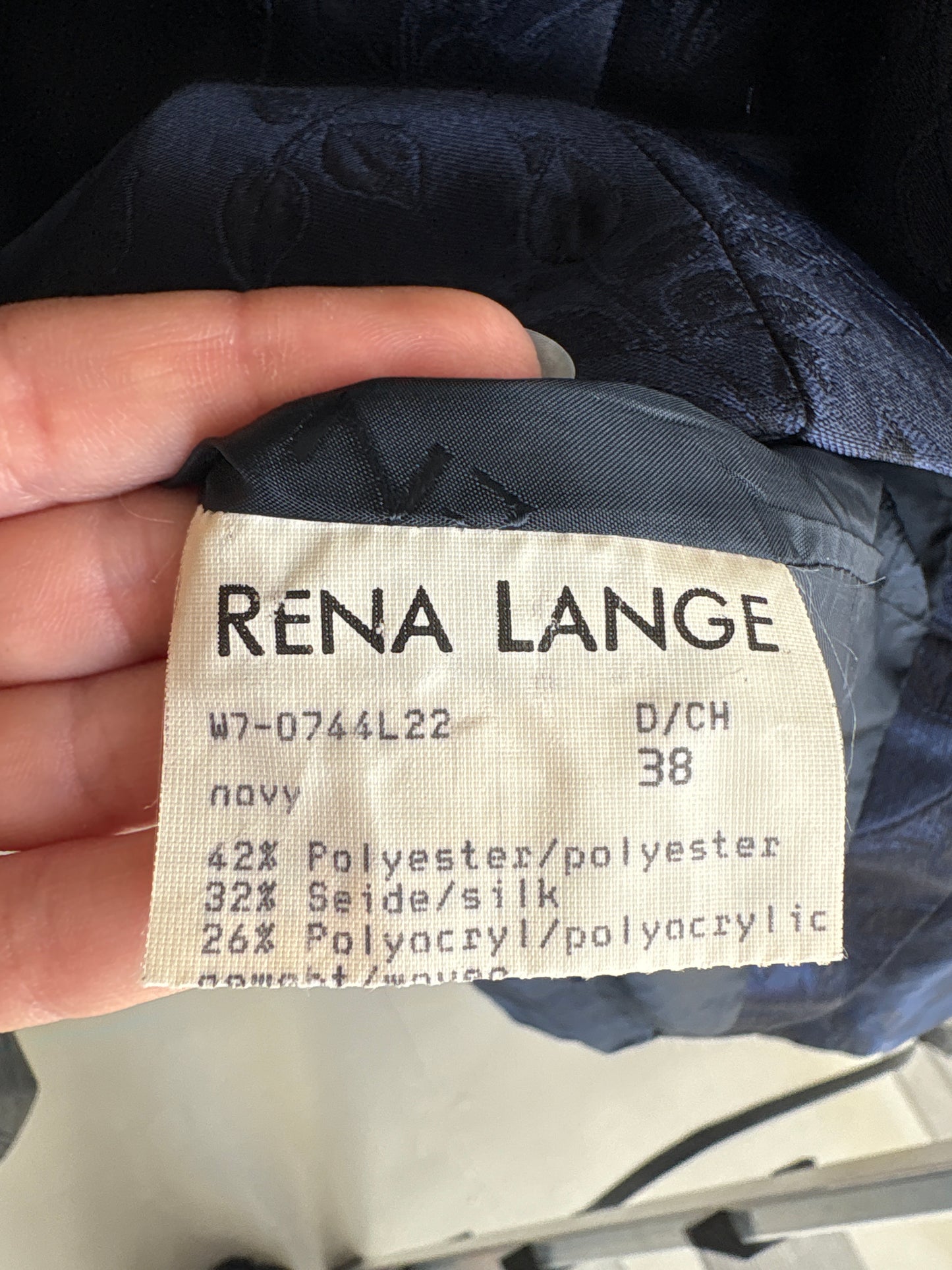 Sacou elegant Rena Lange din mix de mătase naturală jacquard in croi cambrat