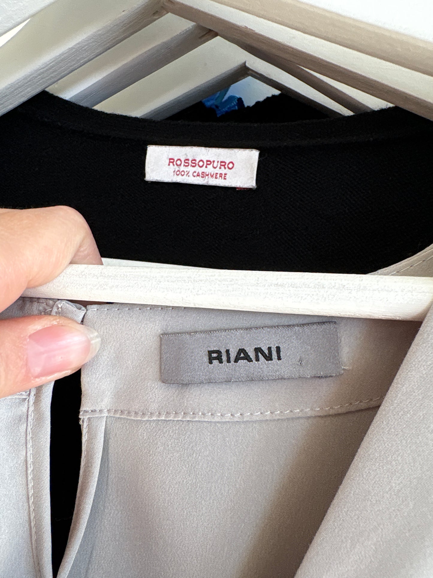 Cămașa eleganta silver gray de brand luxury Riani în croi minimalist