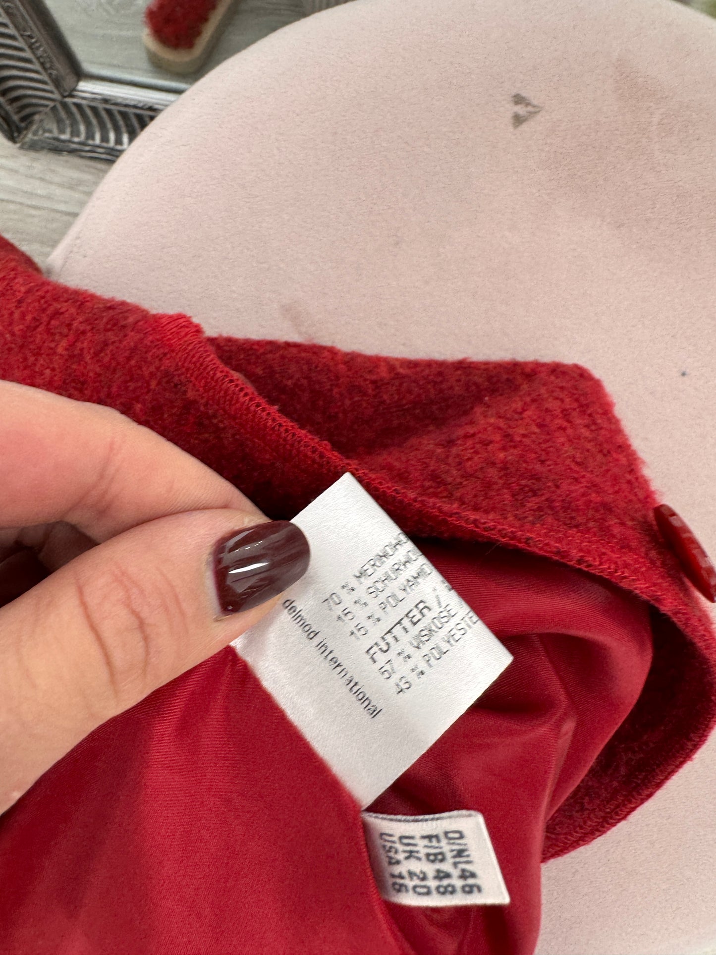 Sacou luxury Delmod din lana merino dark cherry red