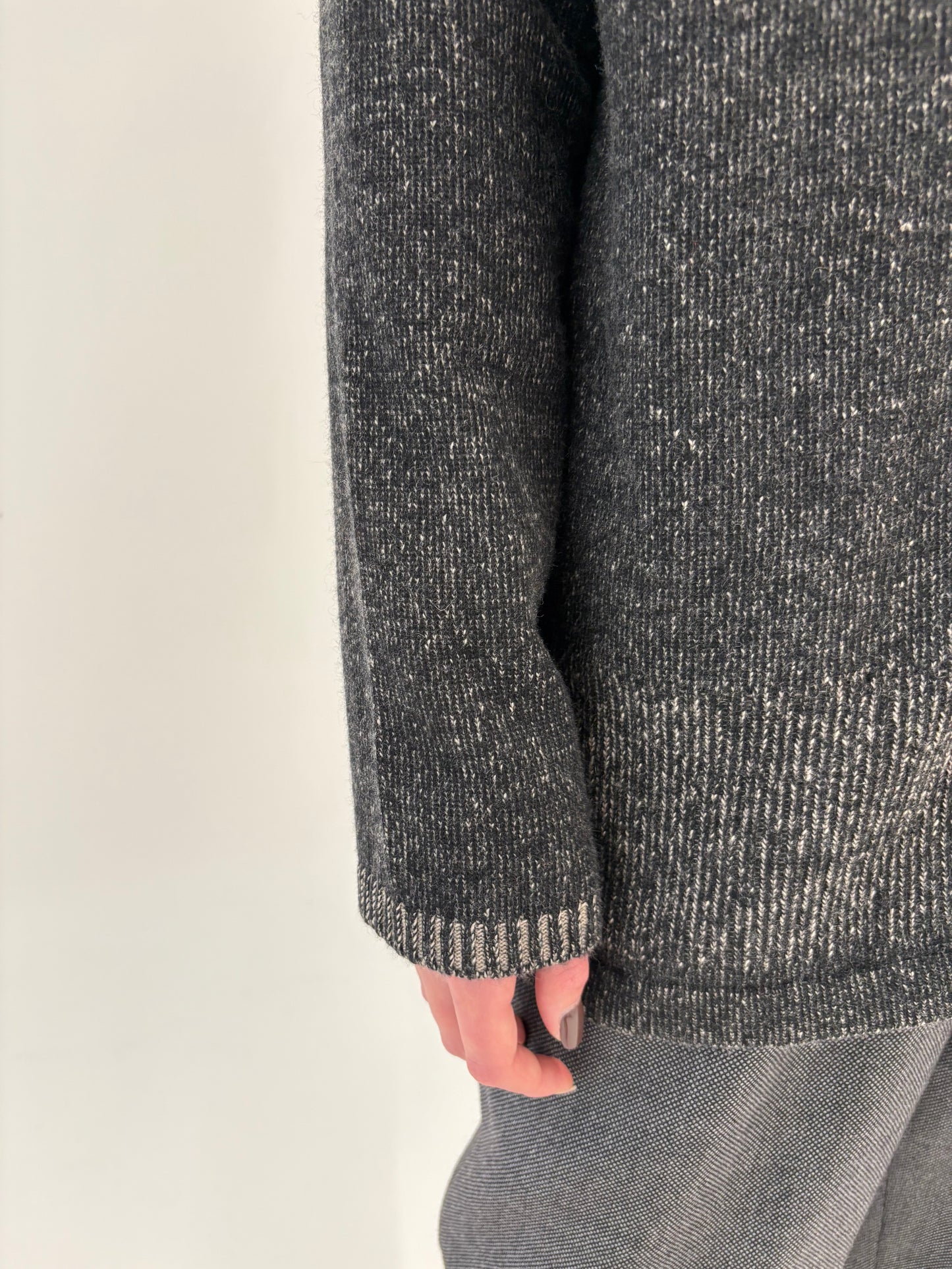 Cardigan italian excepțional din tricot de lana merino cu cașmir