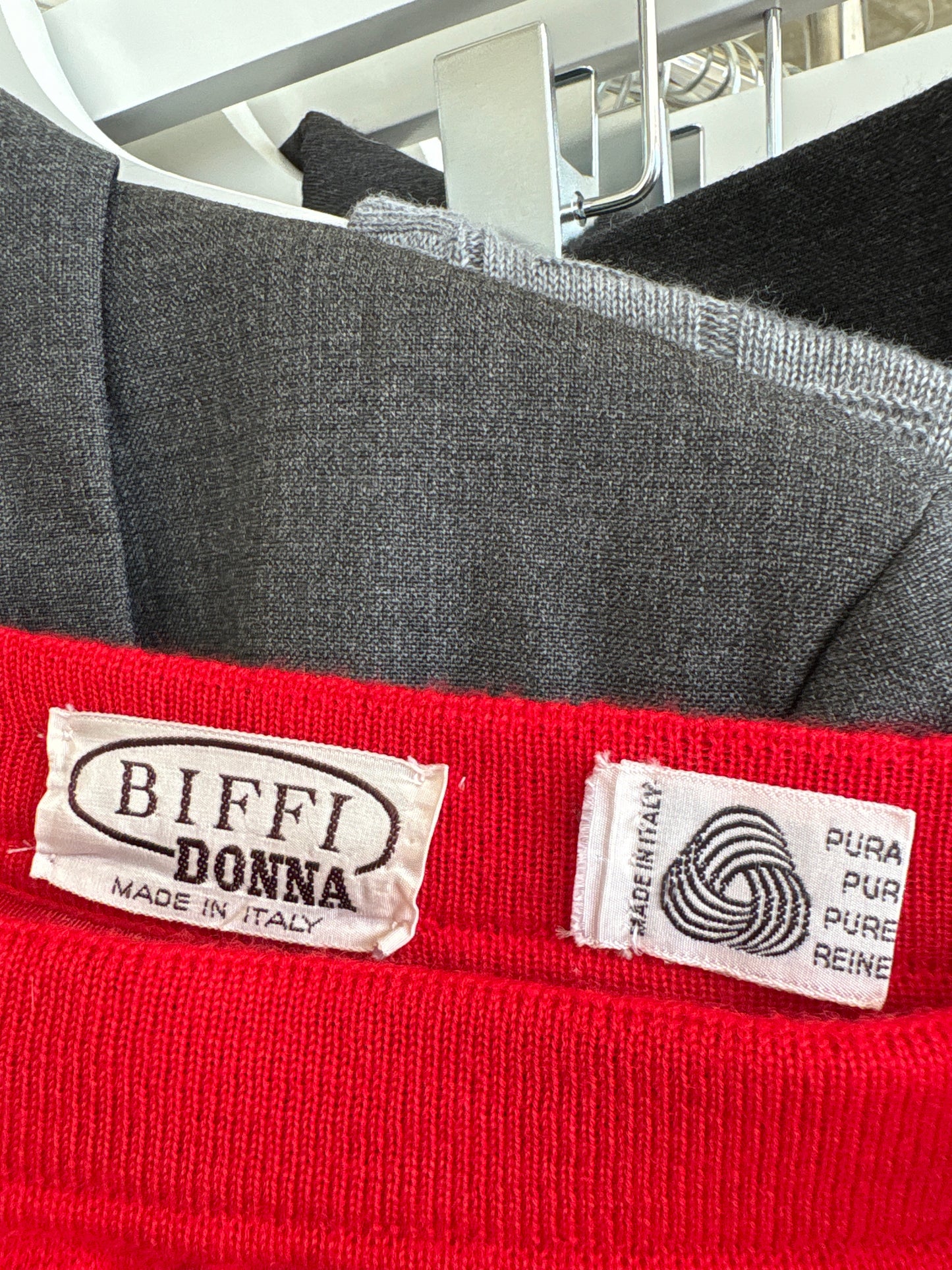 Fustă italiană din jerse lana pura extrafina certificată cu talie ultra înaltă