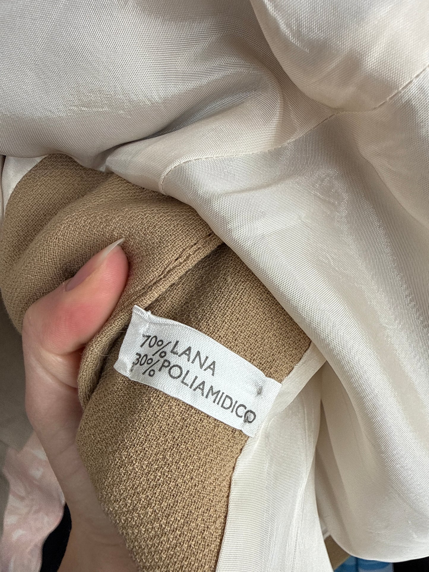 Sacou camel de brand high end italian ultra cambrat demi couture