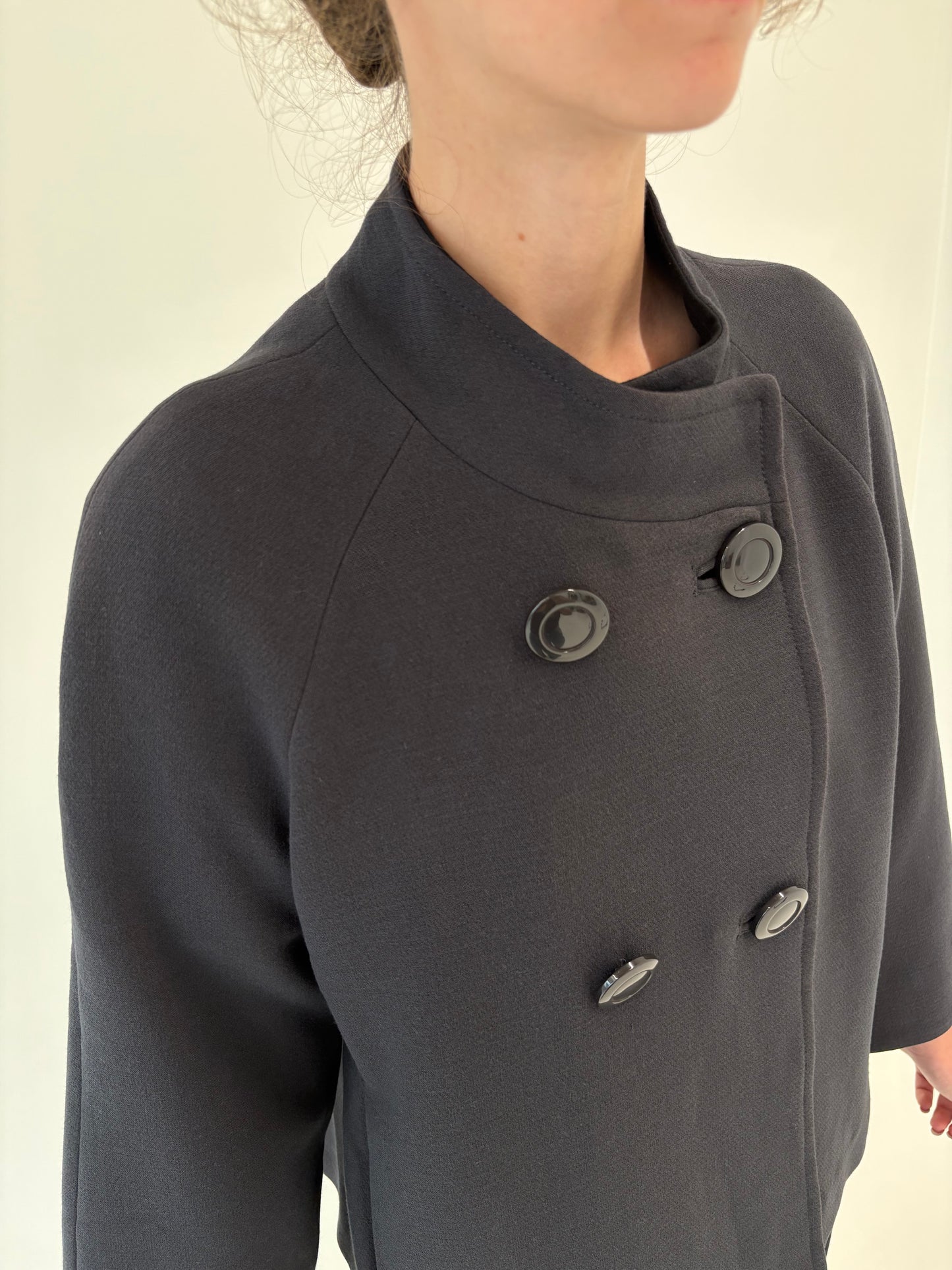 Jacheta de brand luxury italian în stil anii 60 stele gray din lana excepțională