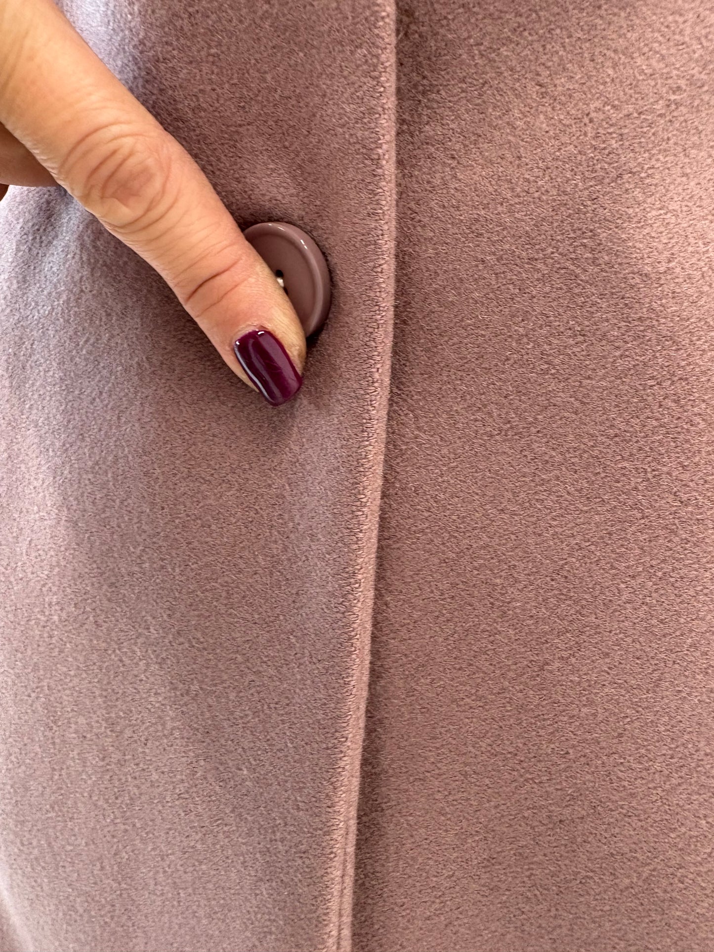 Palton Intrend by Max Mara dusty pink din lana extrafina cu talie marcată